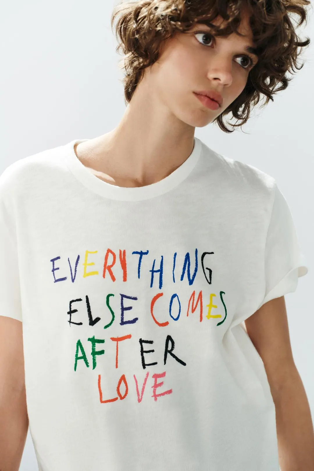 Фактурная футболка с надписью, Zara