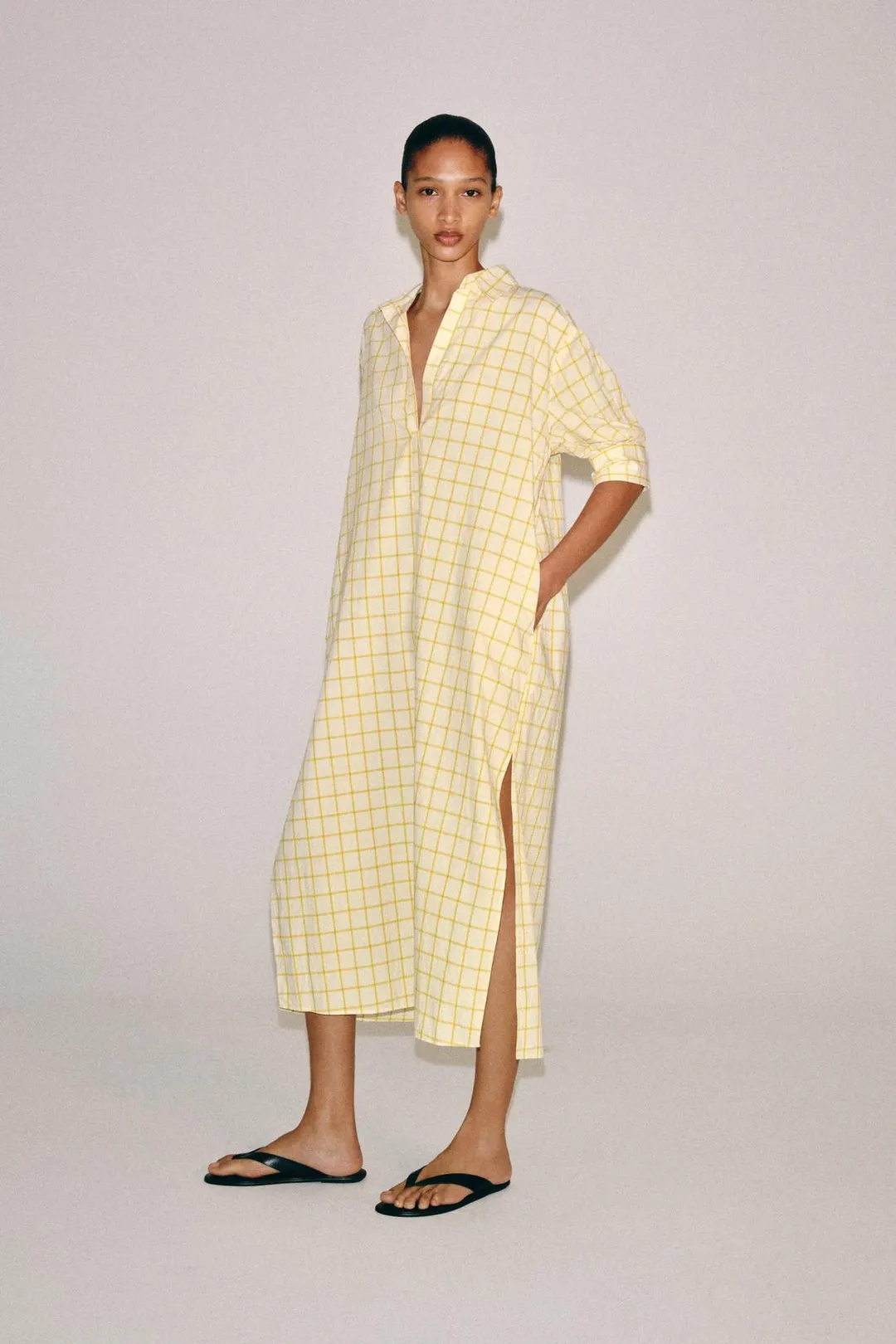 Платье-рубашка в клетку ZW Collection, Zara