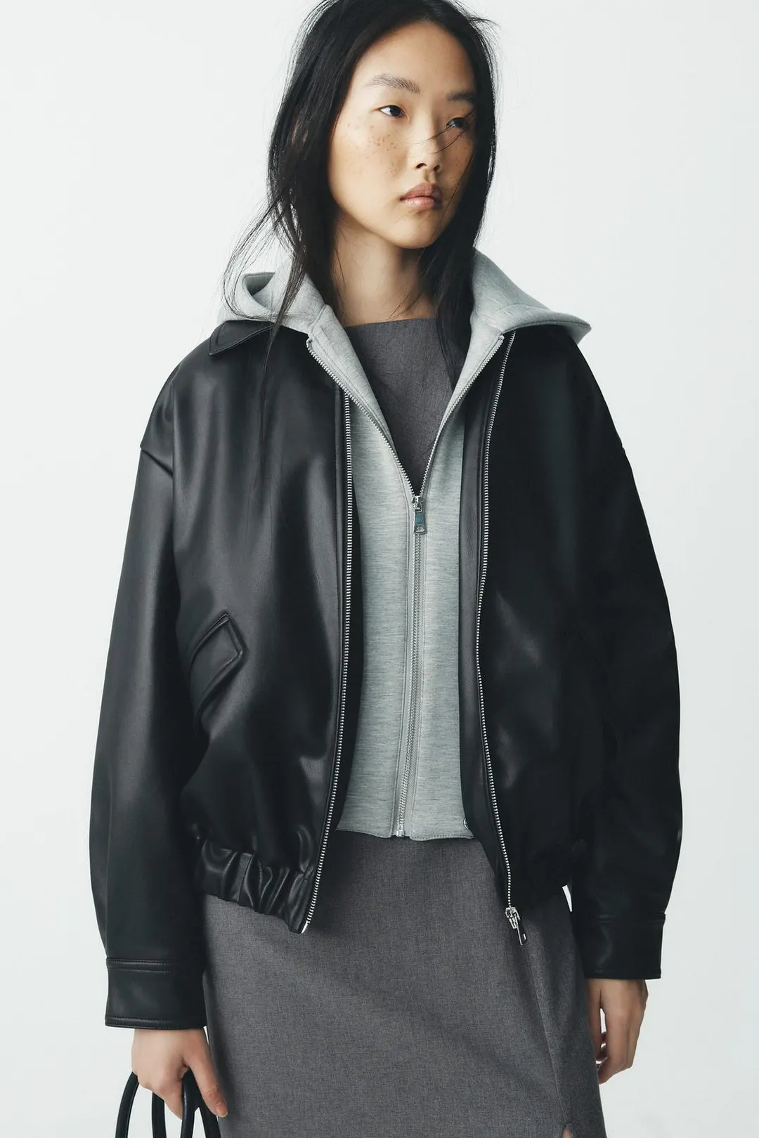 Комбинированная куртка с капюшоном, Zara