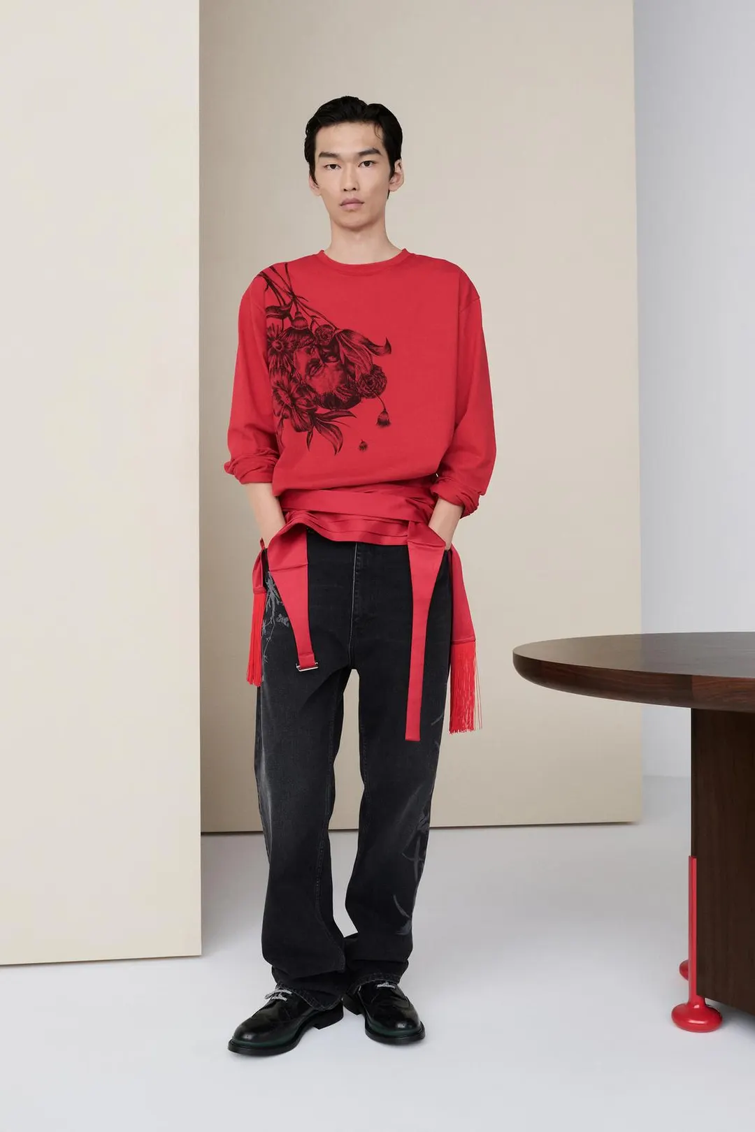 Лонгслив с контрастным принтом, Zara