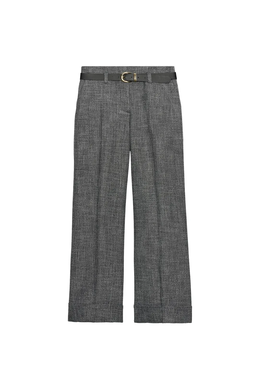 Брюки с поясом и отворотами, Zara