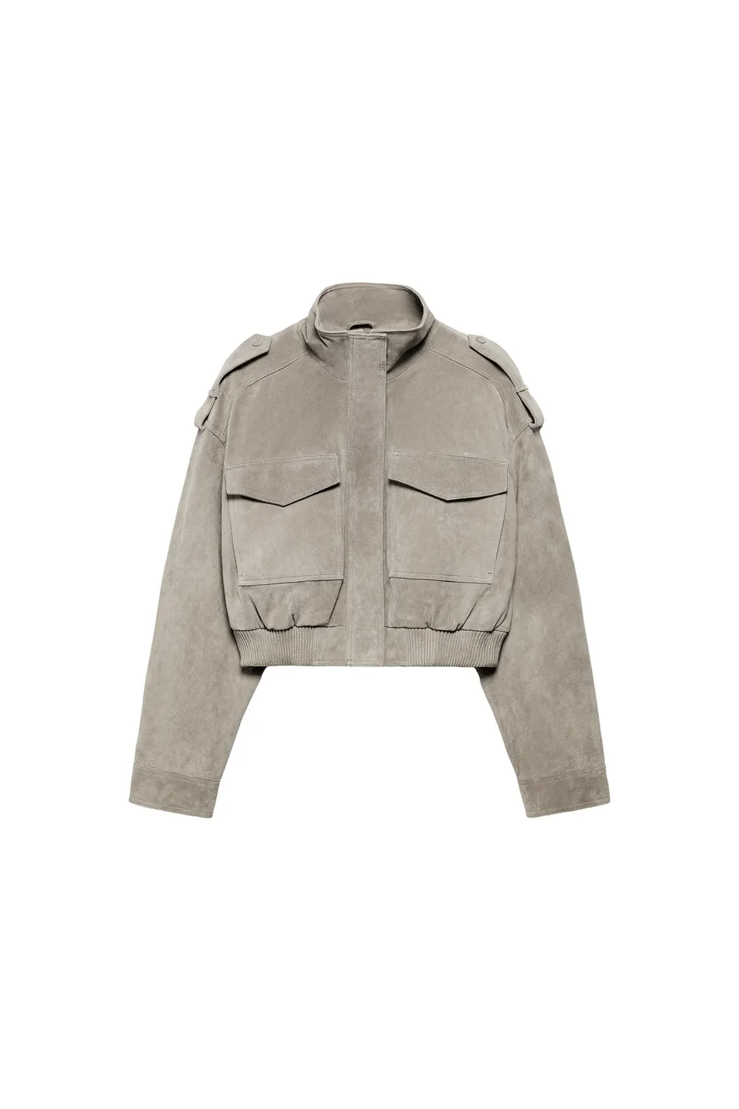 Укороченная куртка из 100% кожи с хлястиками, Zara