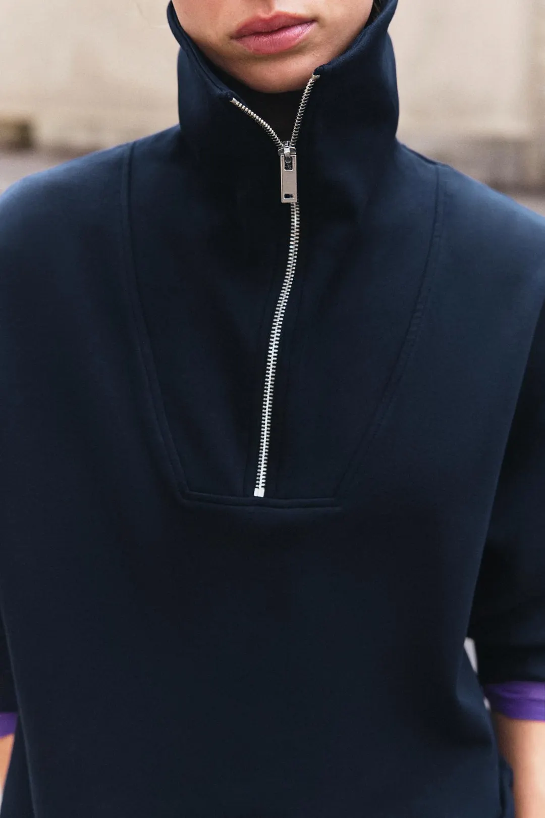 Толстовка из интерлока на молнии, Zara