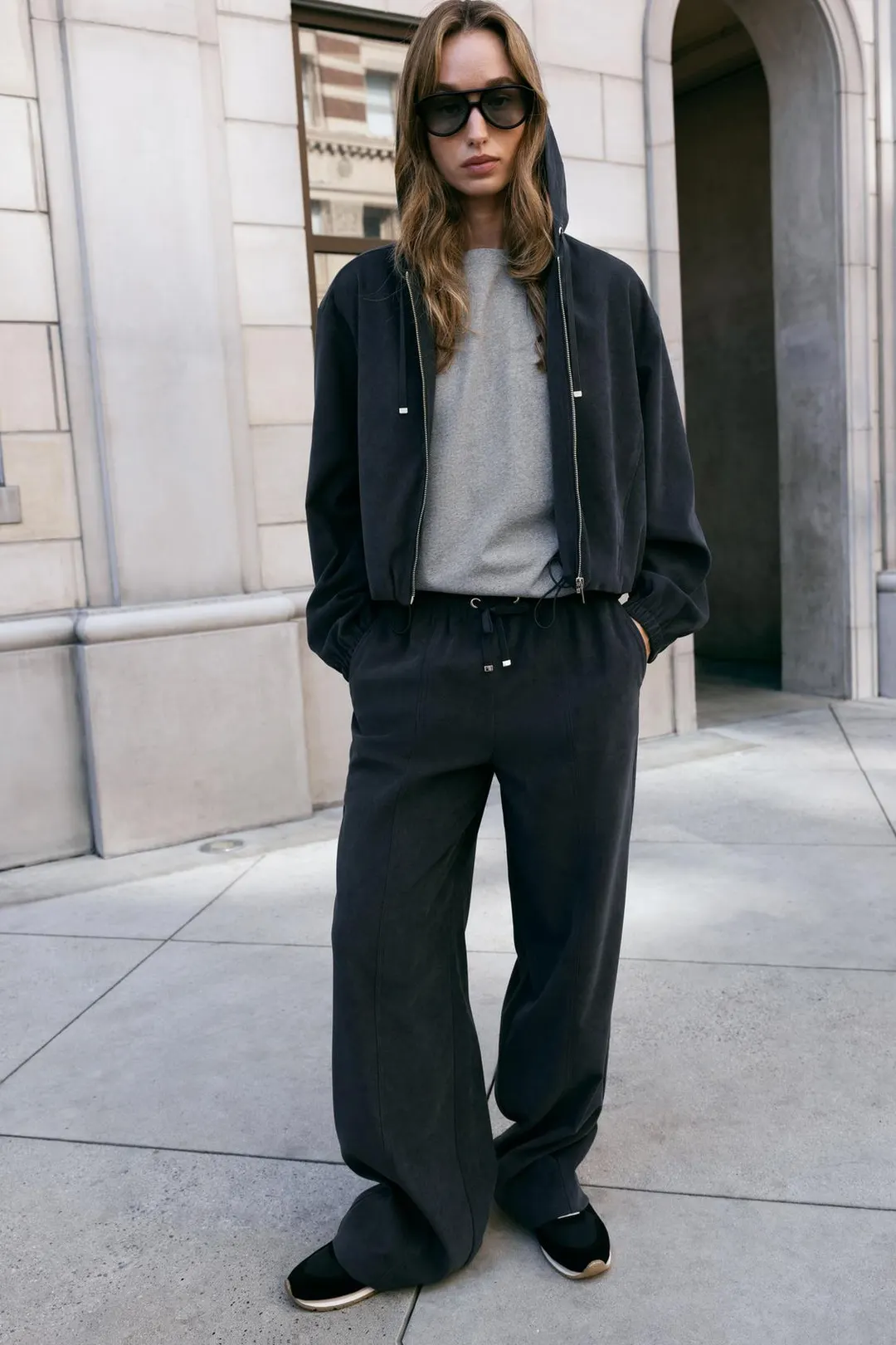 Брюки широкого кроя с эластичным поясом, Zara