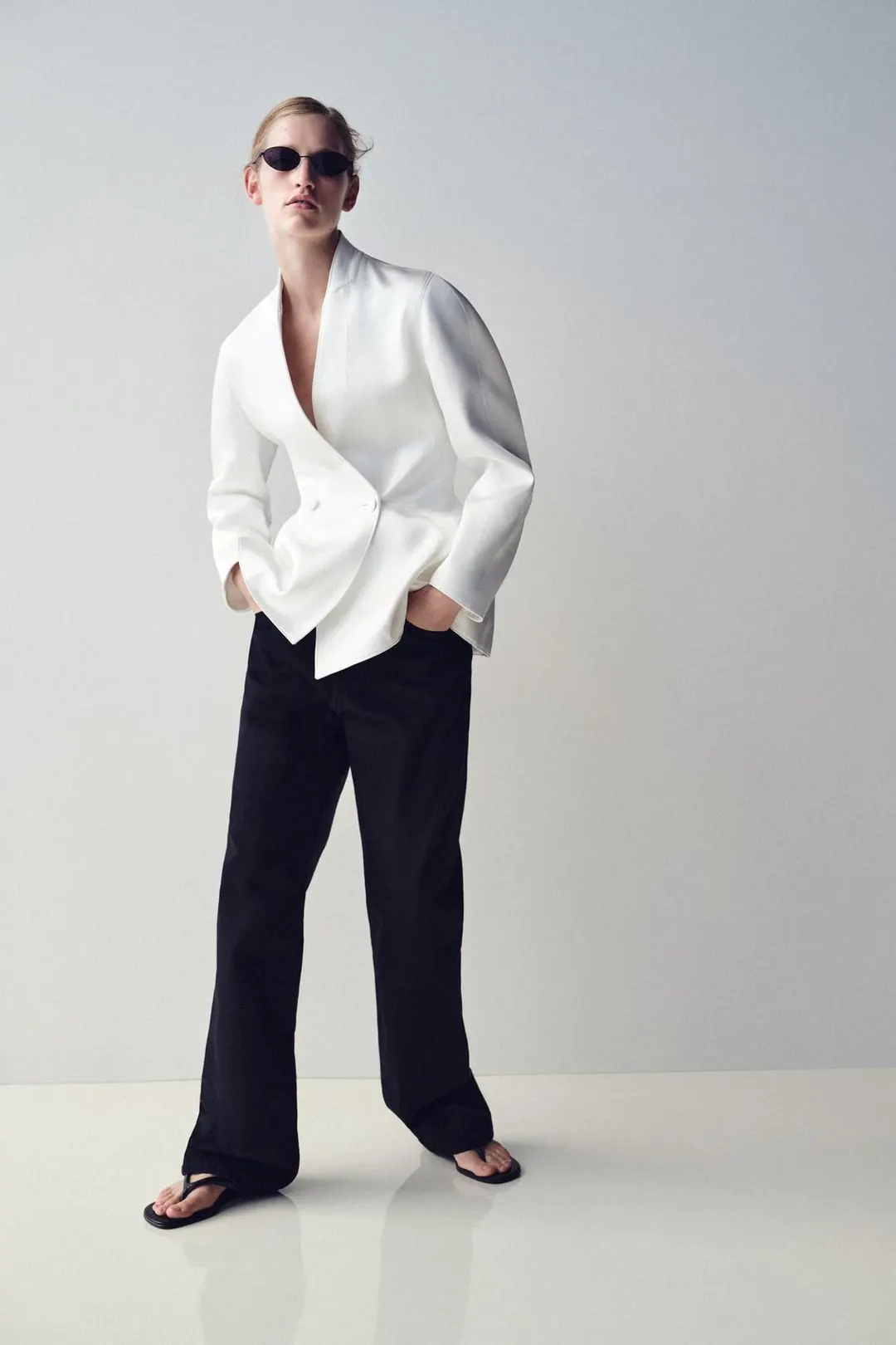 Блейзер двубортный атласный, Zara