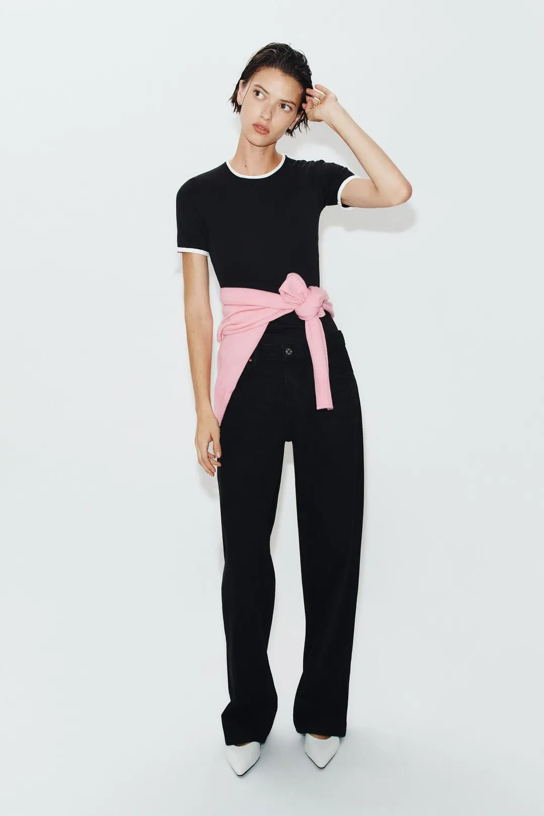 Футболка с контрастными бантами, Zara