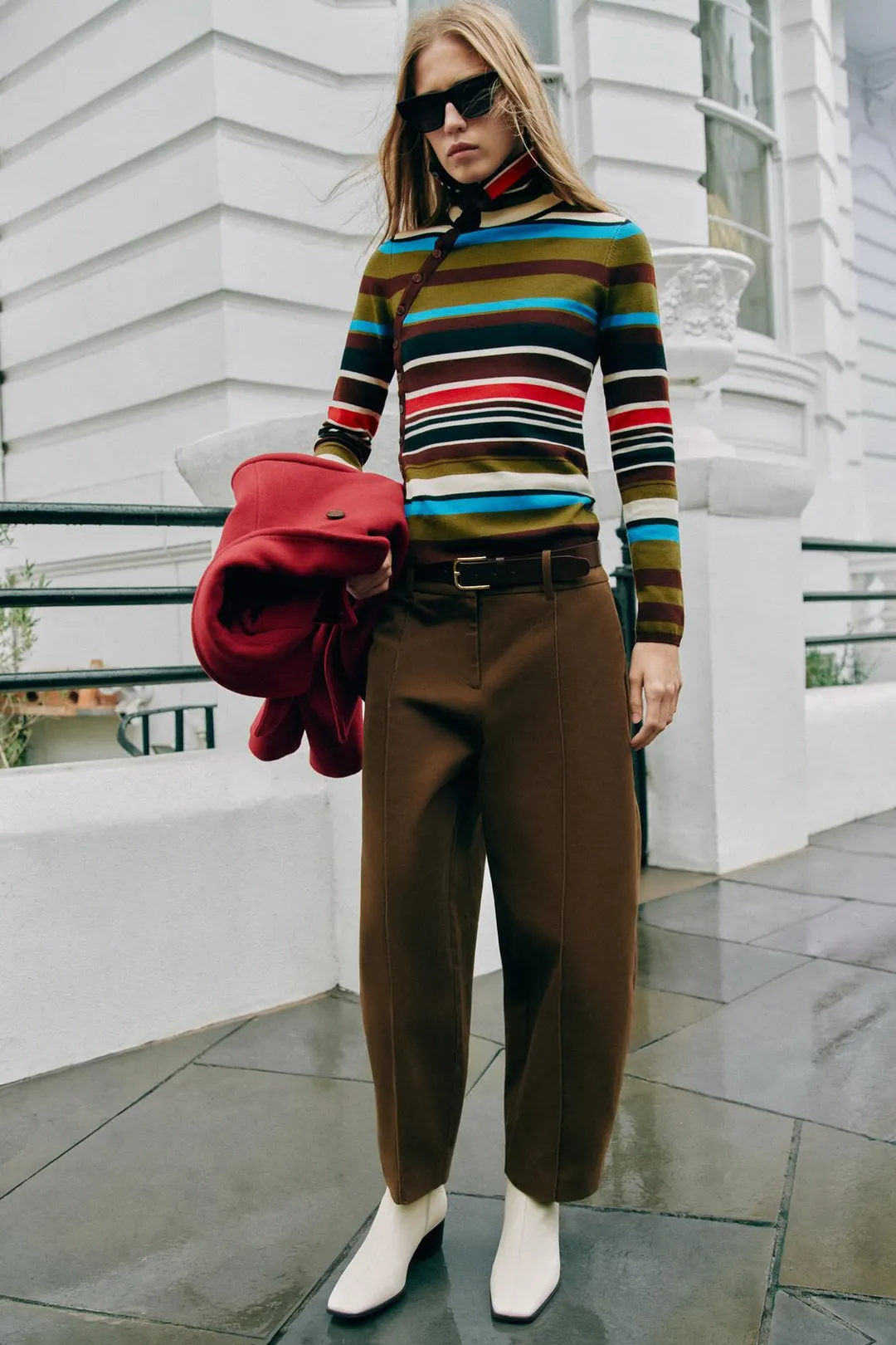 Брюки баллонного кроя с ремнем, Zara