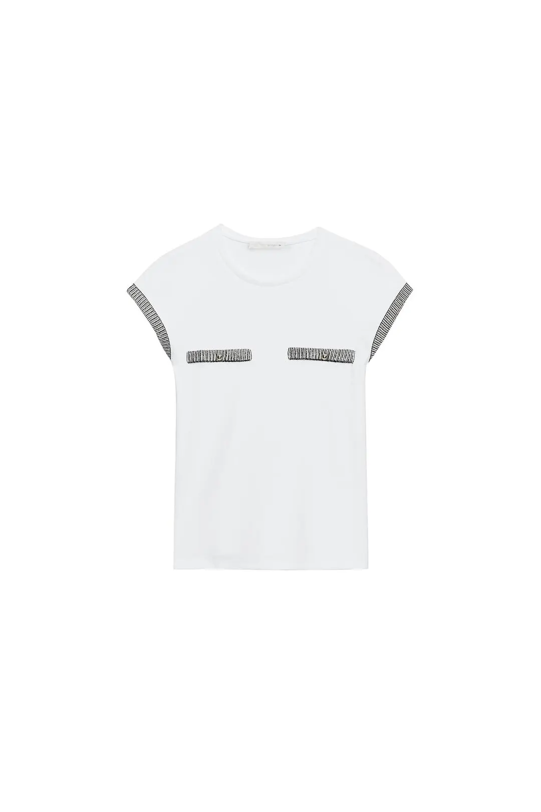 Футболка с отделкой пуговицами, Zara