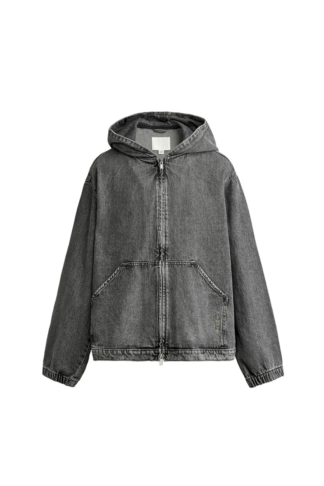 Джинсовая куртка свободного кроя с капюшоном, Zara