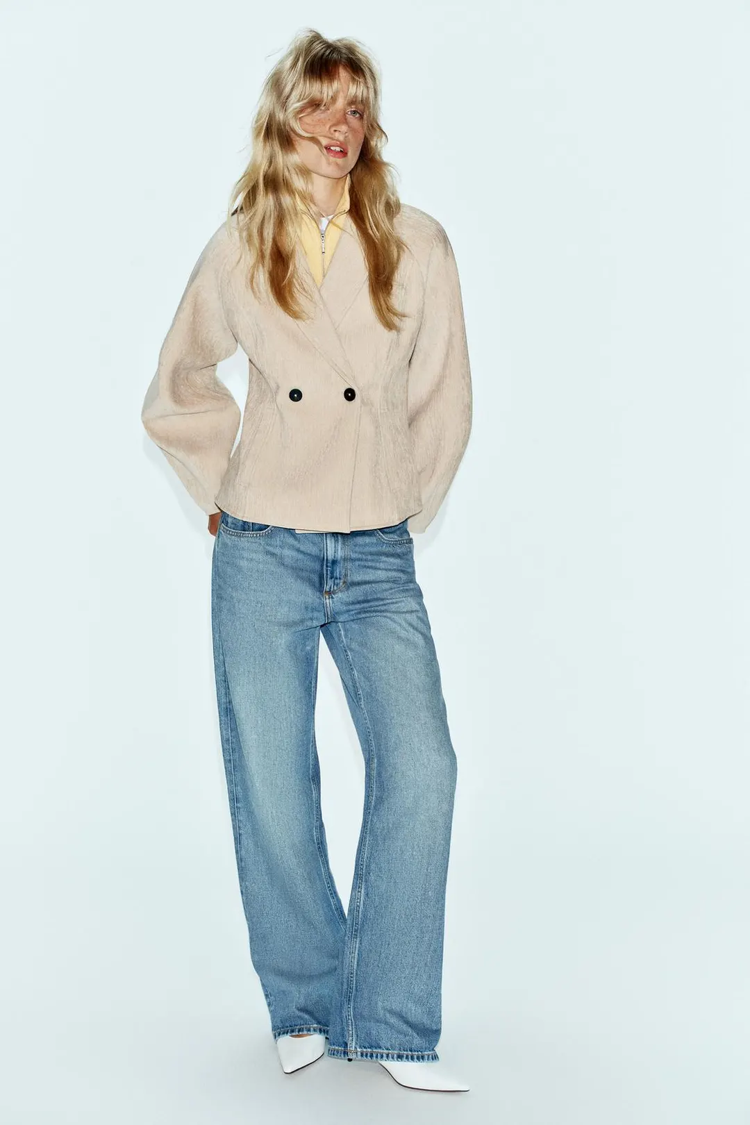 Двубортный жакет строгого кроя, Zara