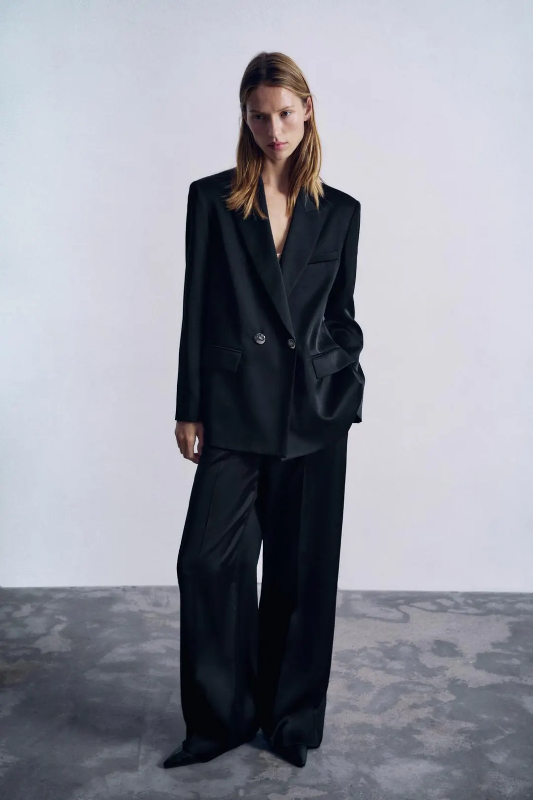 Блейзер двубортный атласный, Zara