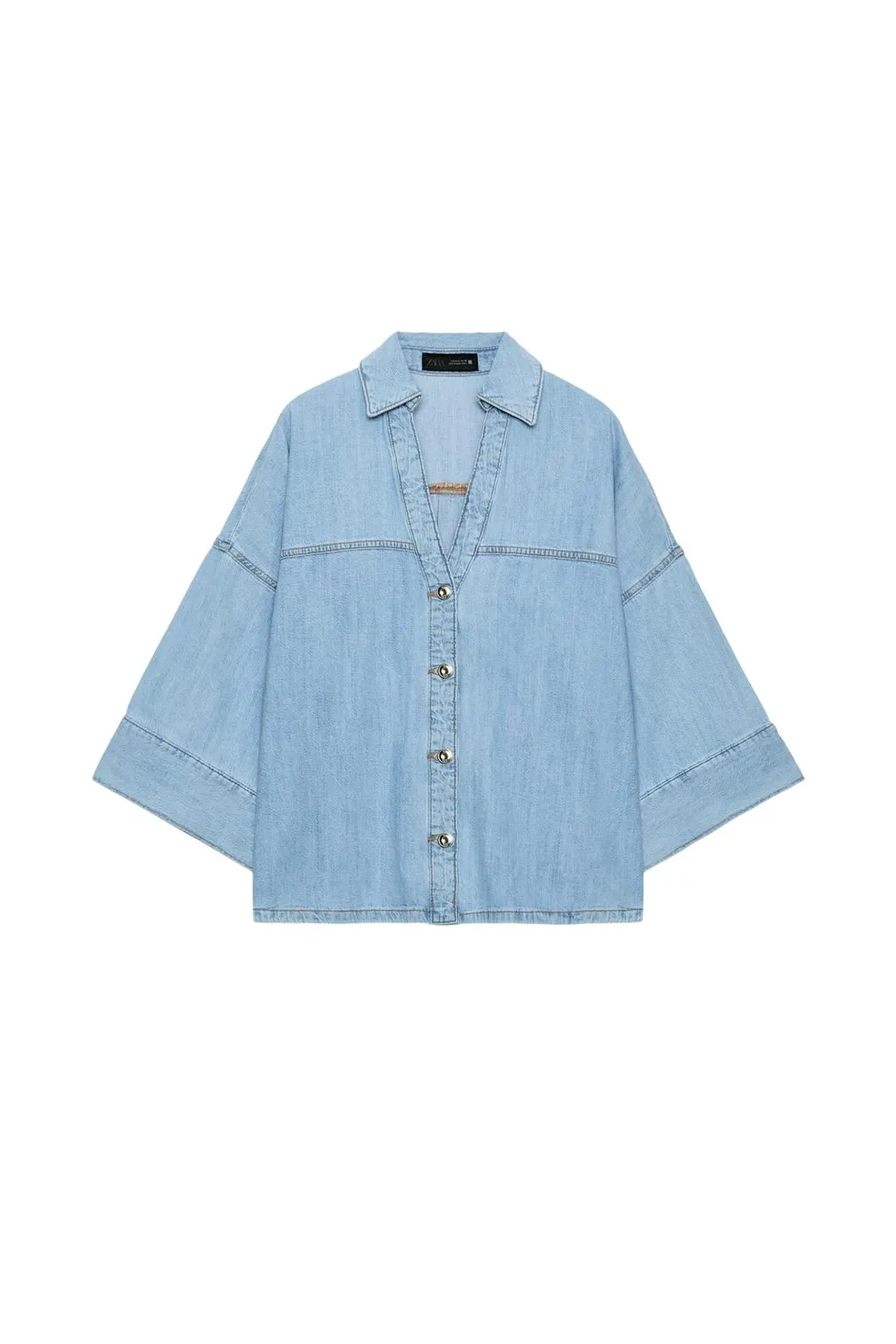 Рубашка джинсовая с широкими рукавами Z1975, Zara