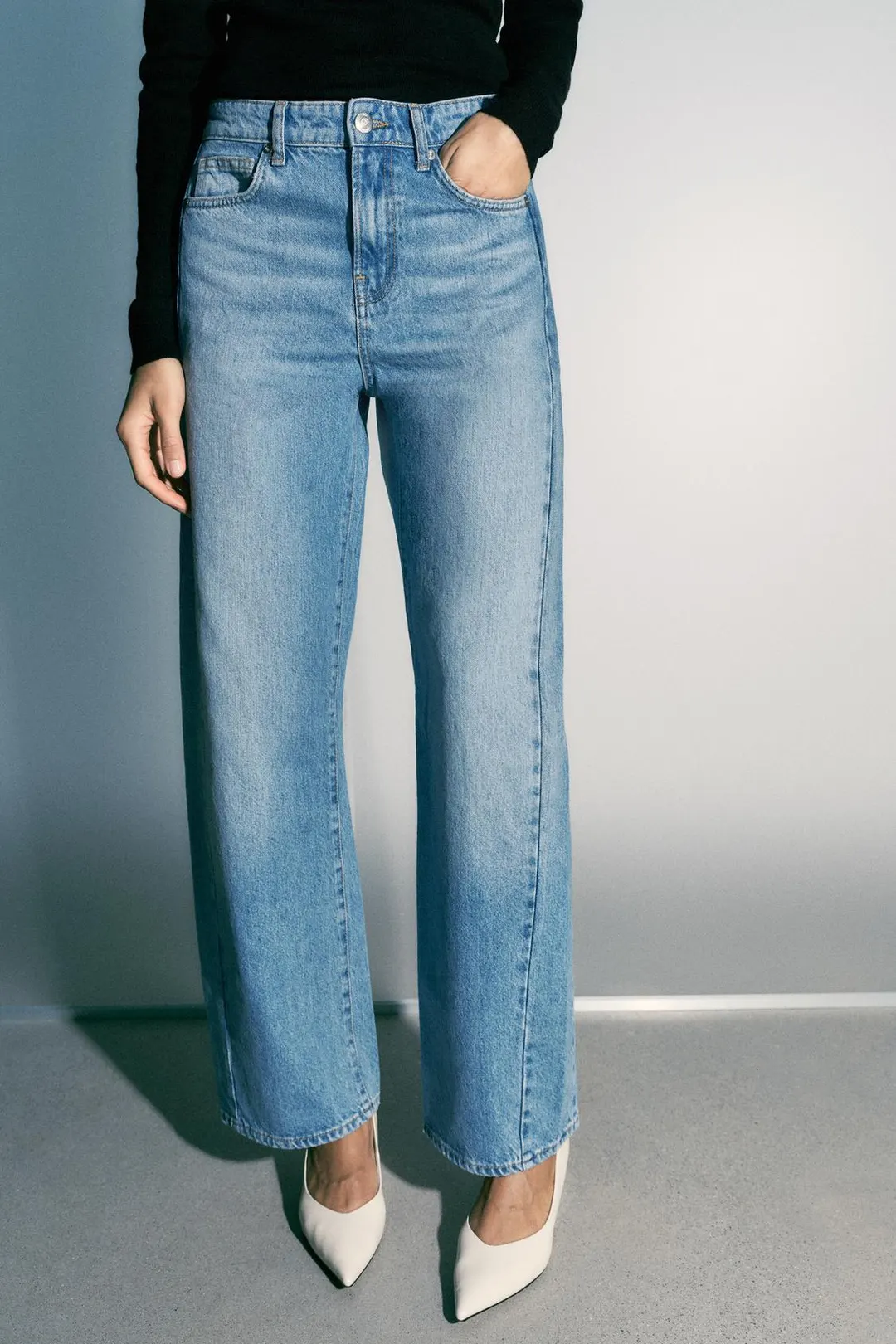 Джинсы barrel Z1975 с высокой посадкой, Zara