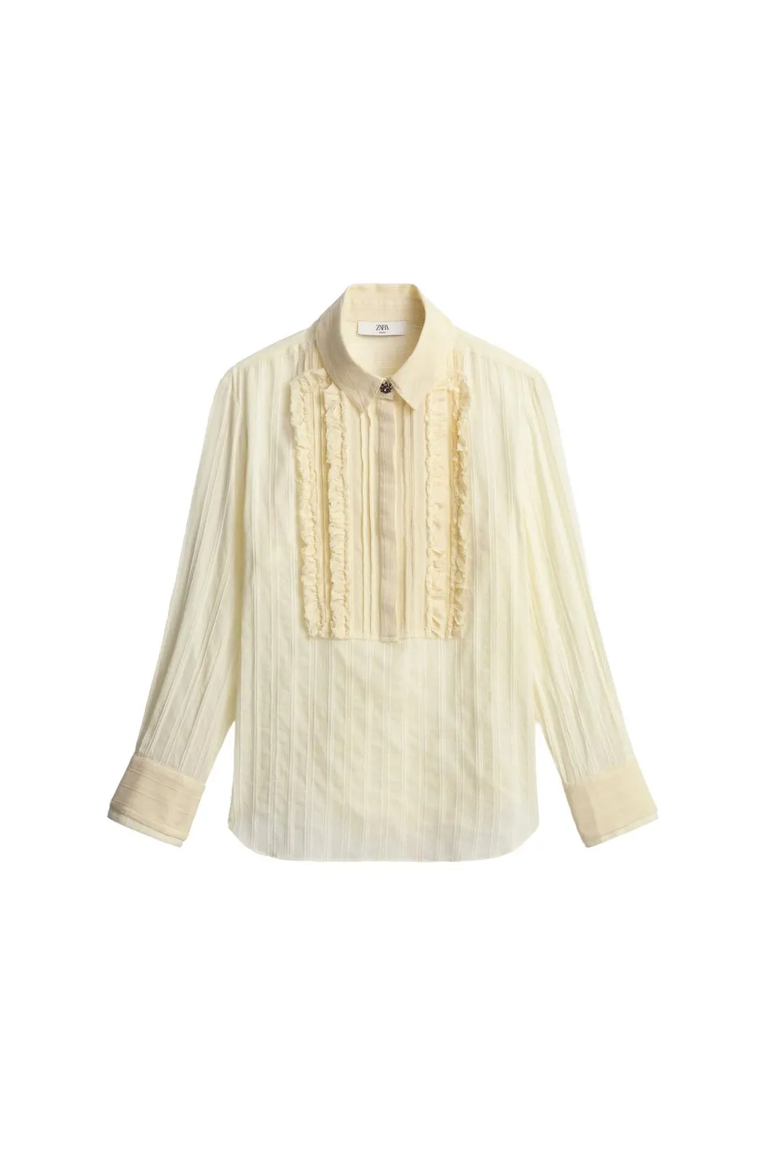 Рубашка Limited Edition с оборками и пуговицами с камнями, Zara