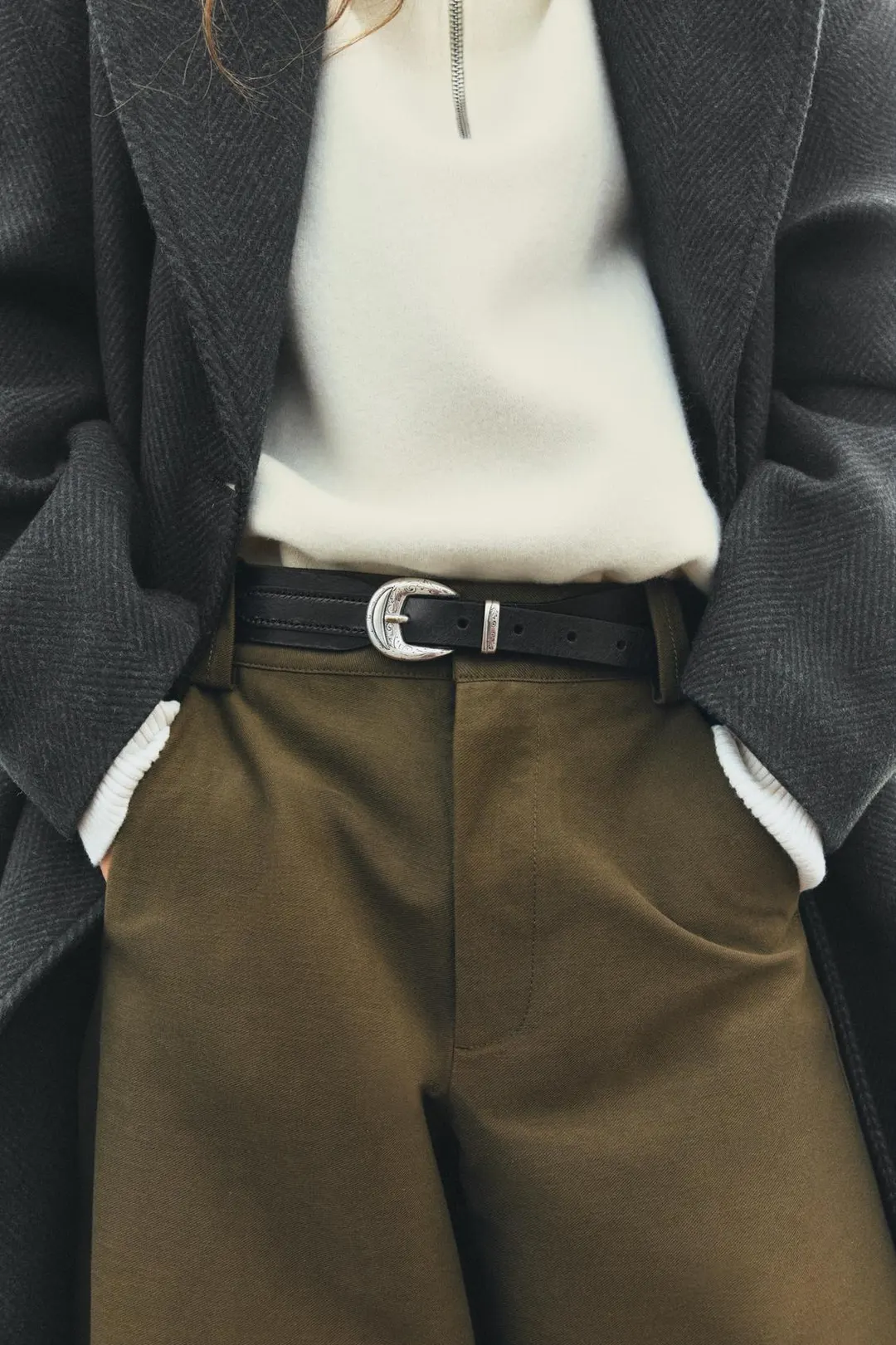 Ремень ковбойский из 100% кожи, Zara