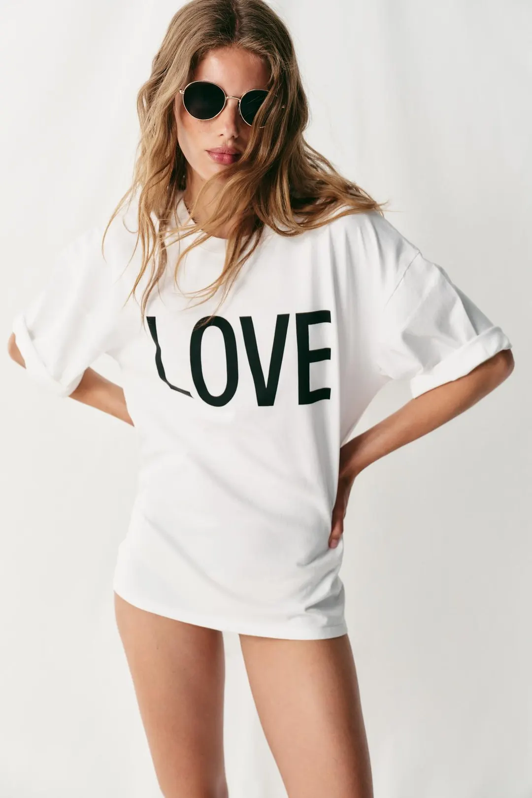 Футболка оверсайз с надписью, Zara