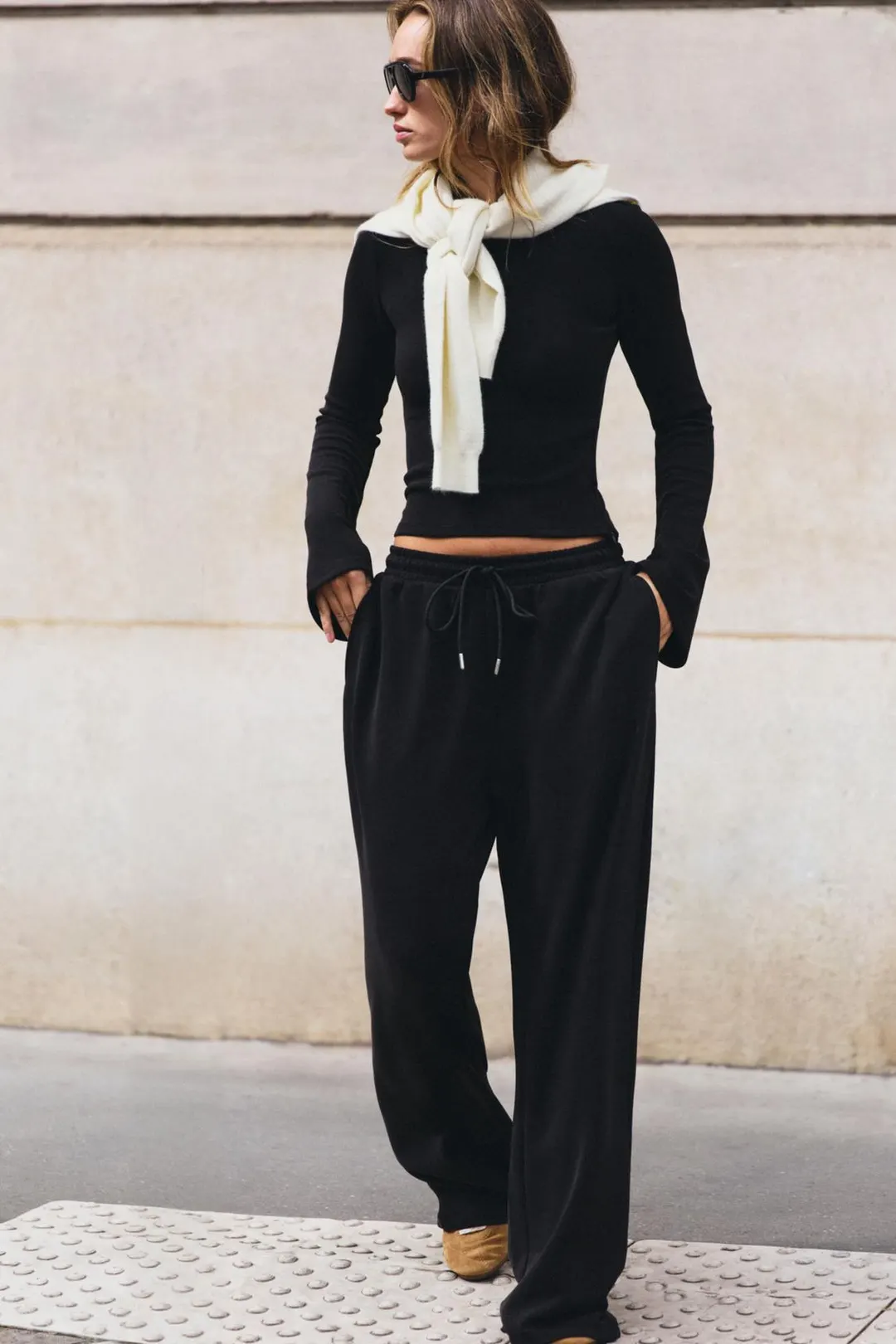Футболка широкого кроя с длинными рукавами, Zara