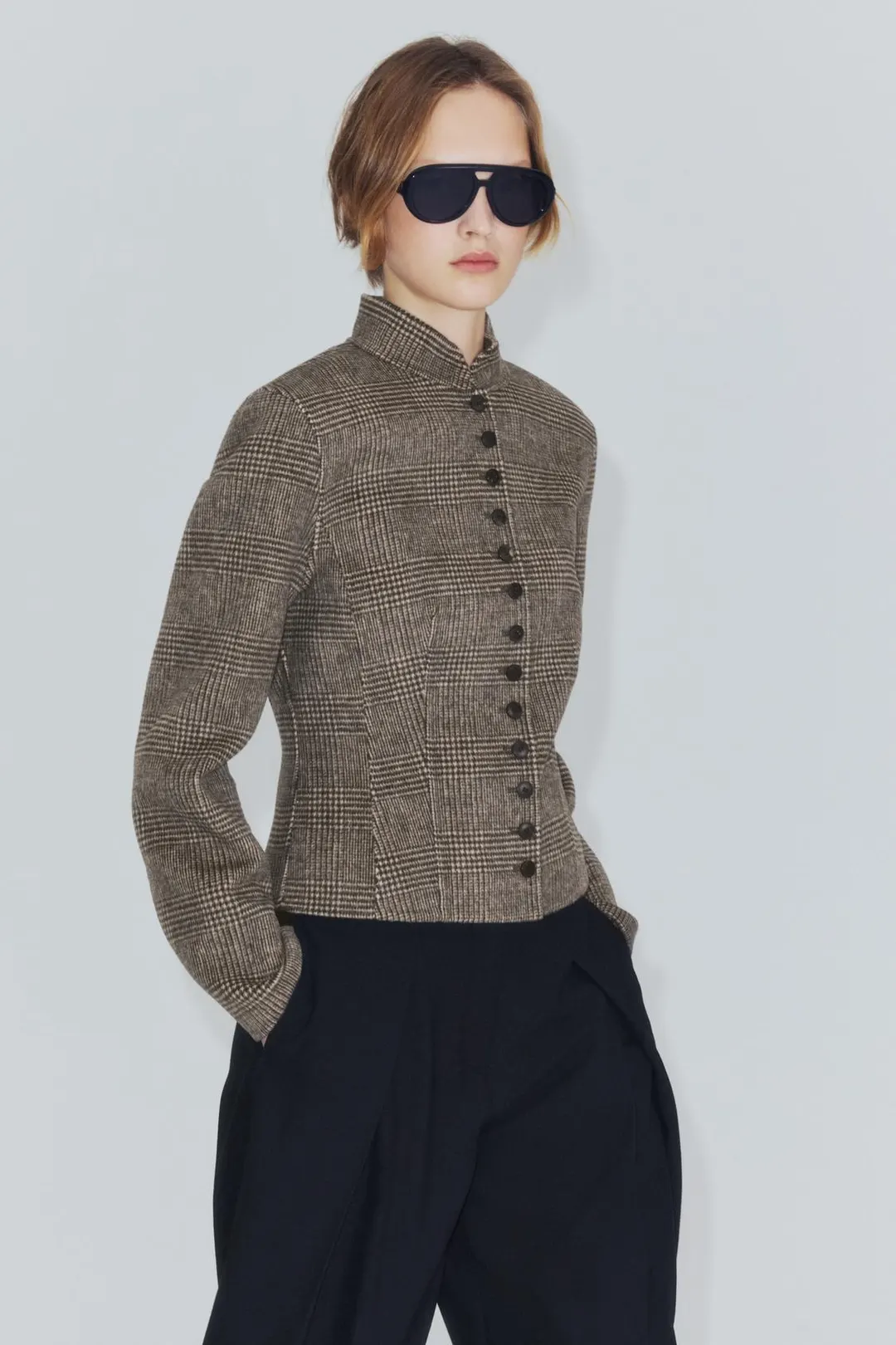 Укороченная куртка из смесовой шерсти ZW Collection, Zara