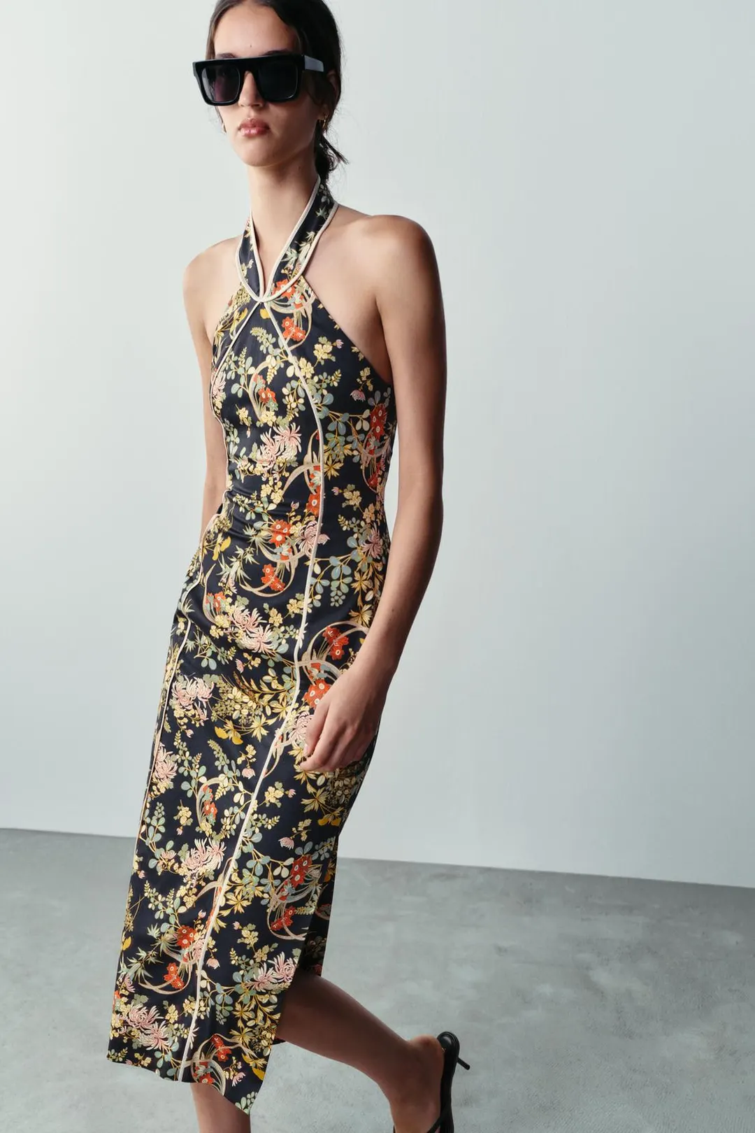 Платье халтер с принтом, Zara