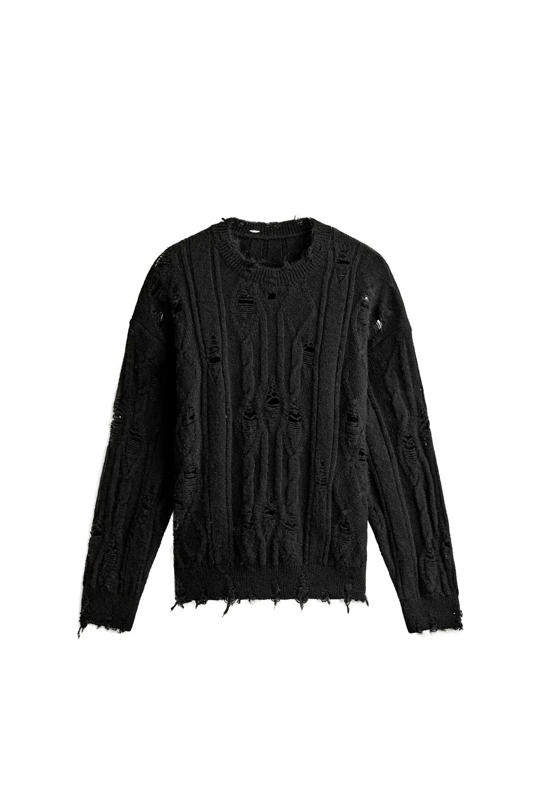 Свитер фактурной вязки с эффектом потертости, Zara
