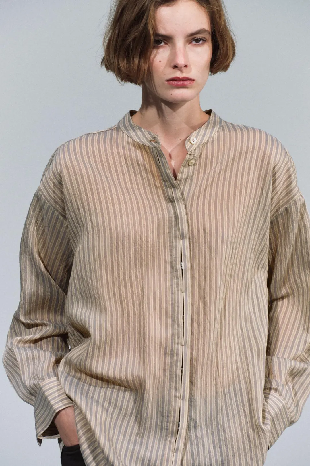 Рубашка в полоску ZW Collection, Zara