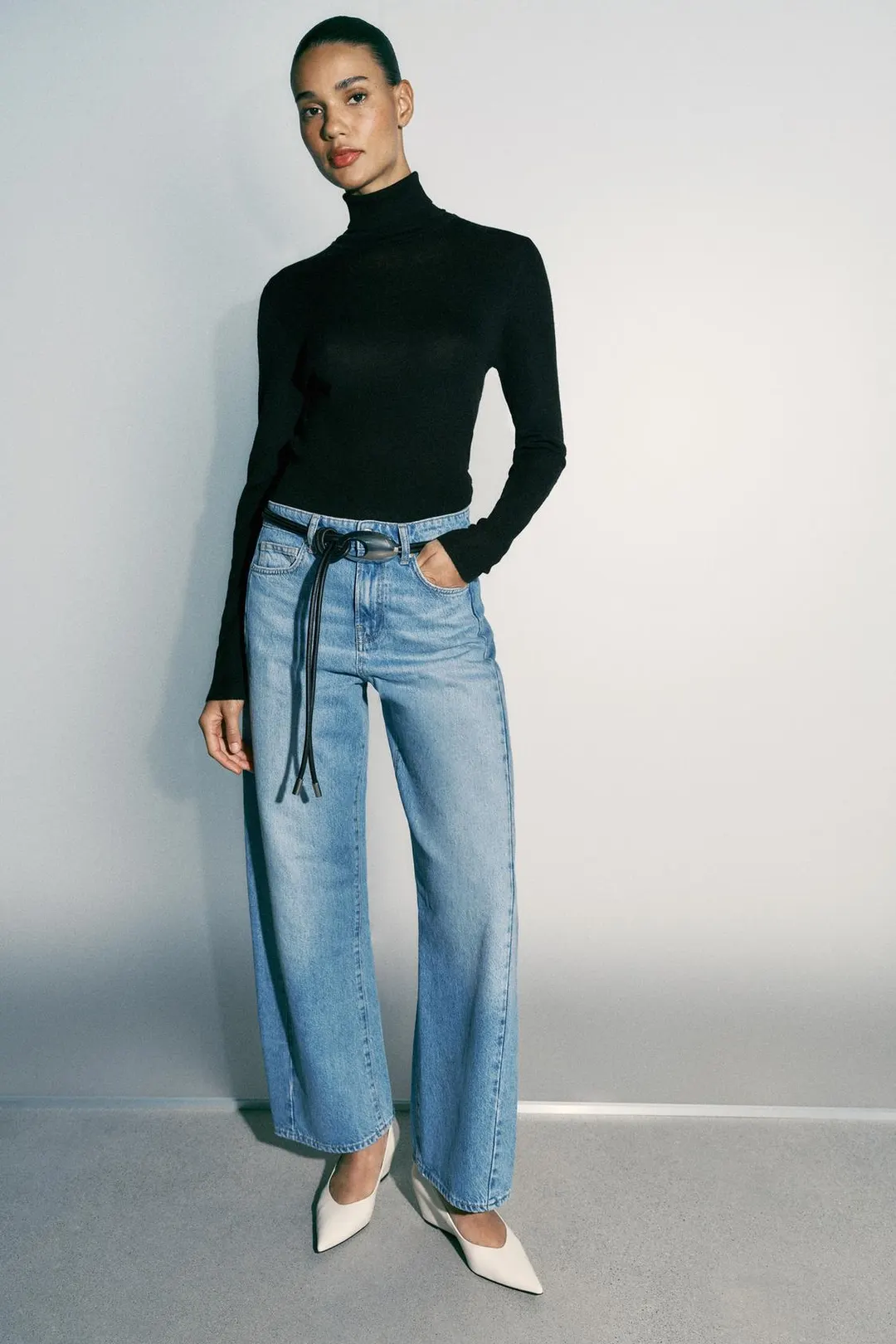 Джинсы barrel Z1975 с высокой посадкой, Zara