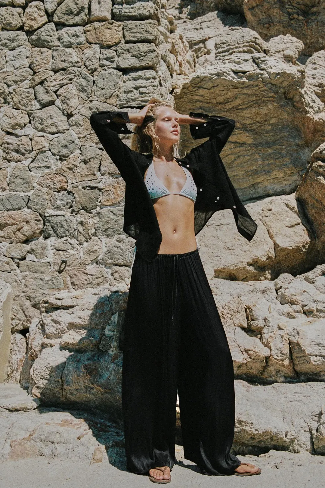 Брюки палаццо струящегося кроя, Zara
