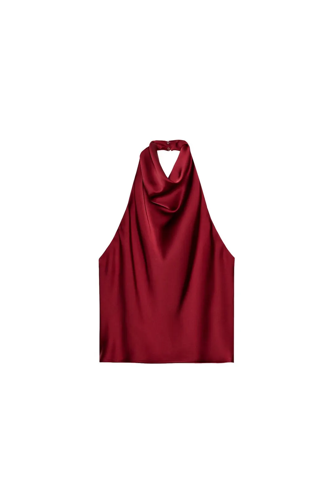 Атласный топ с бретелью халтер, Zara