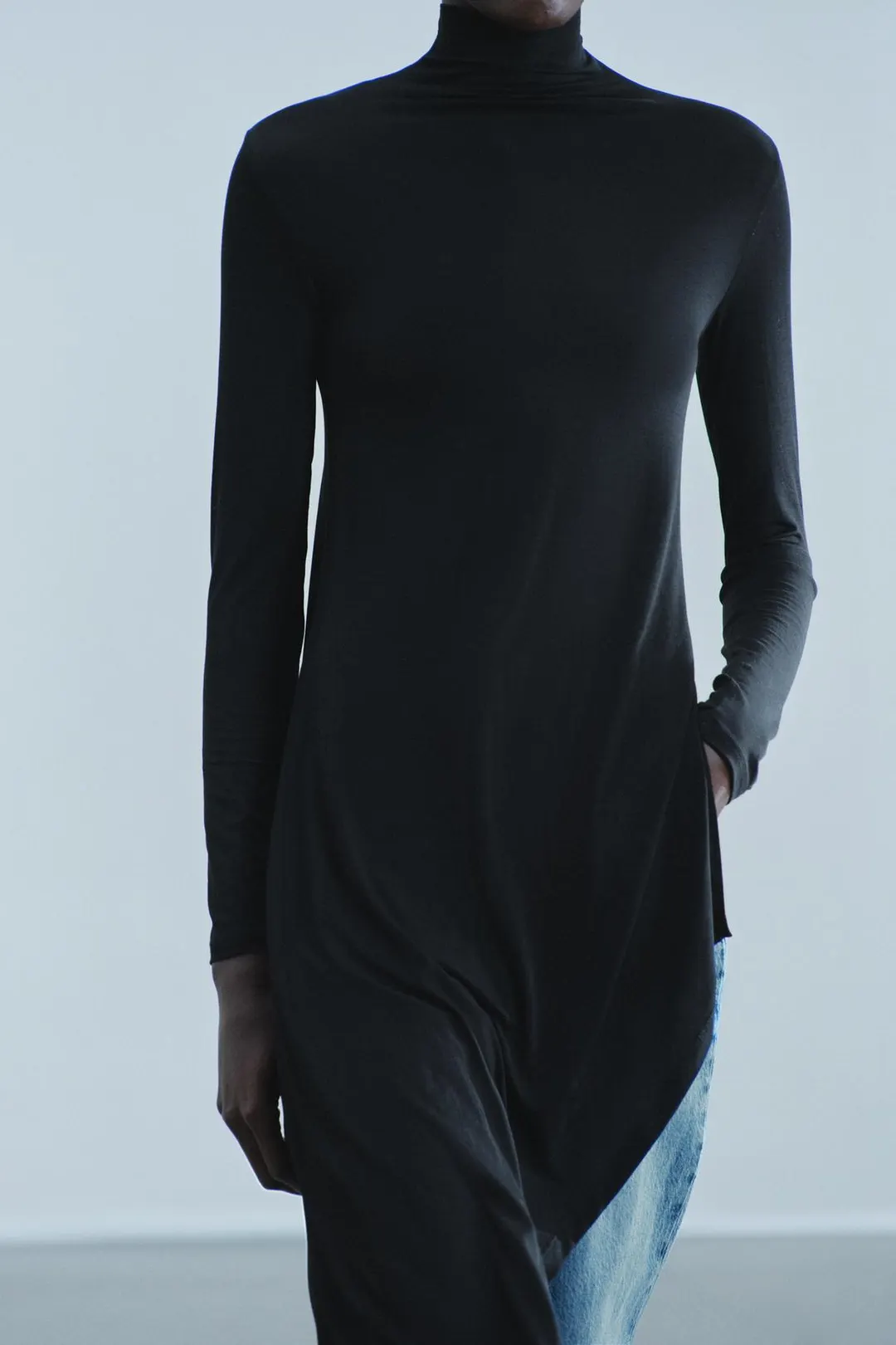 Топ удлиненный с асимметричным кроем, Zara