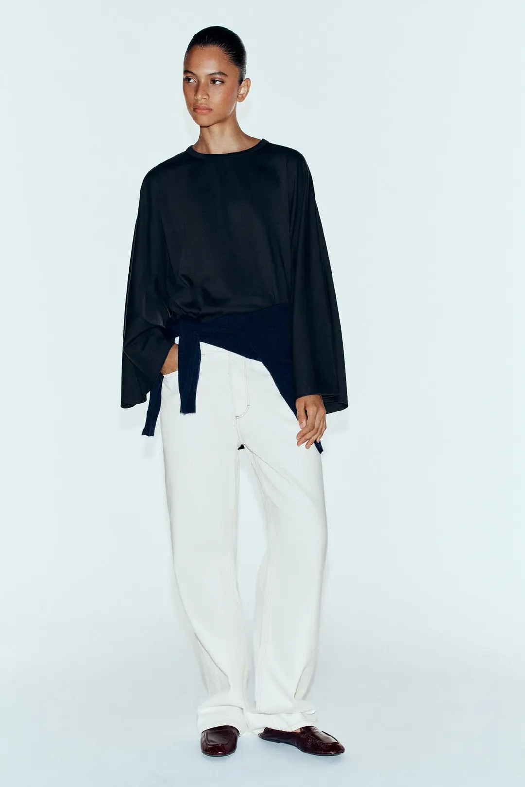 Футболка из хлопка с широкими рукавами, Zara