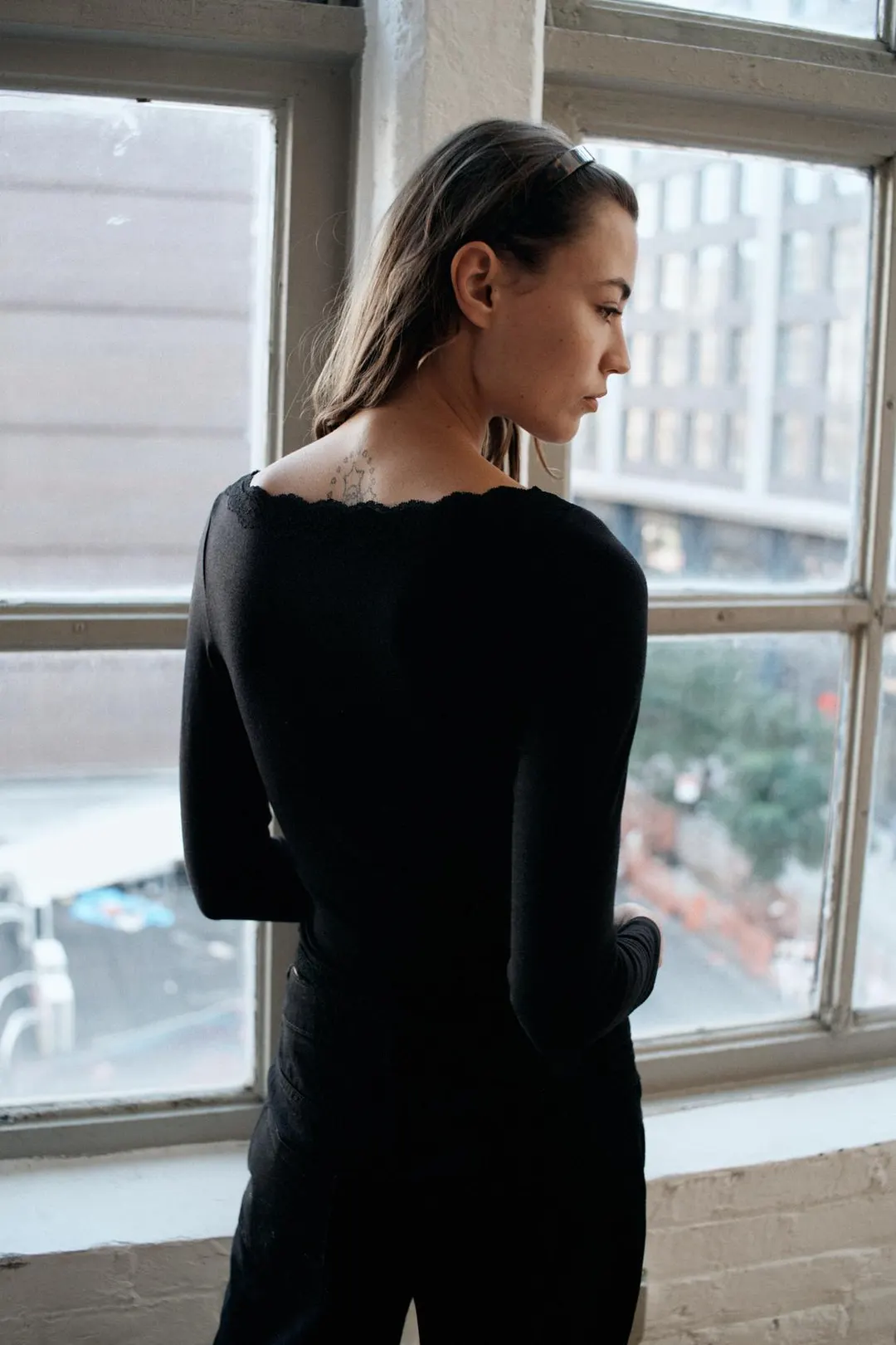 Топ кружевной с вырезом лодочкой, Zara