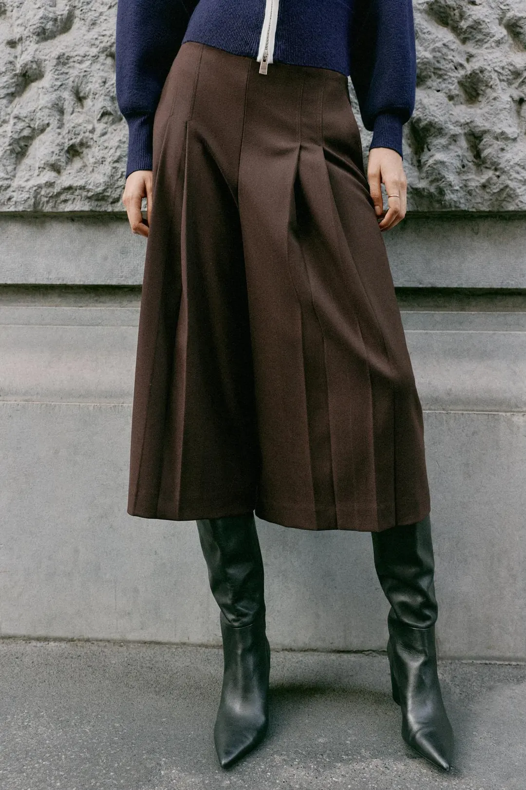 Удлиненные бермуды со складками, Zara