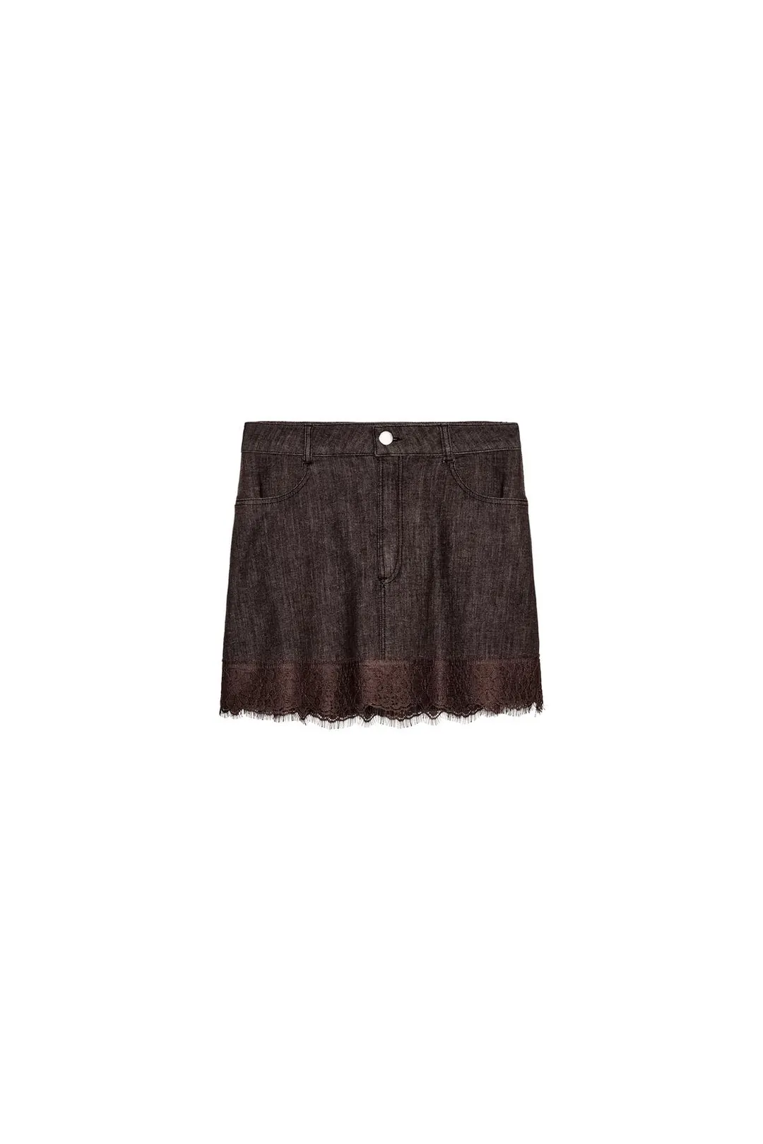 Комбинированная юбка-шорты с кружевом, Zara