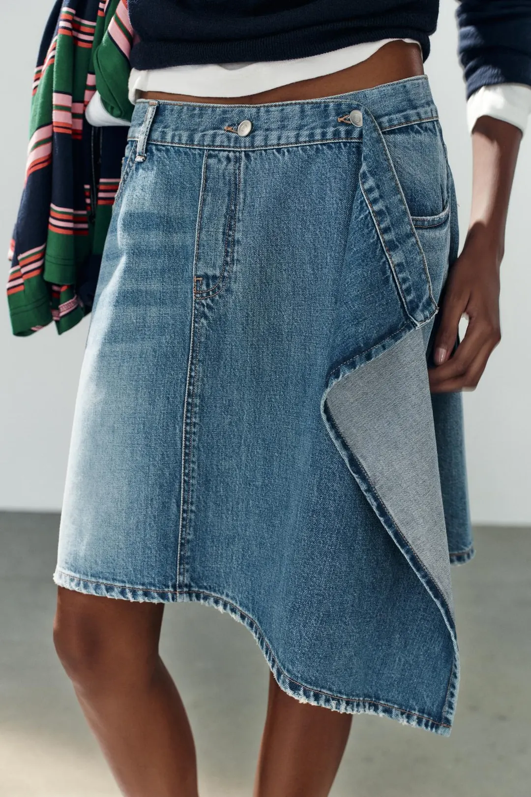Юбка джинсовая TRF асимметричная, Zara