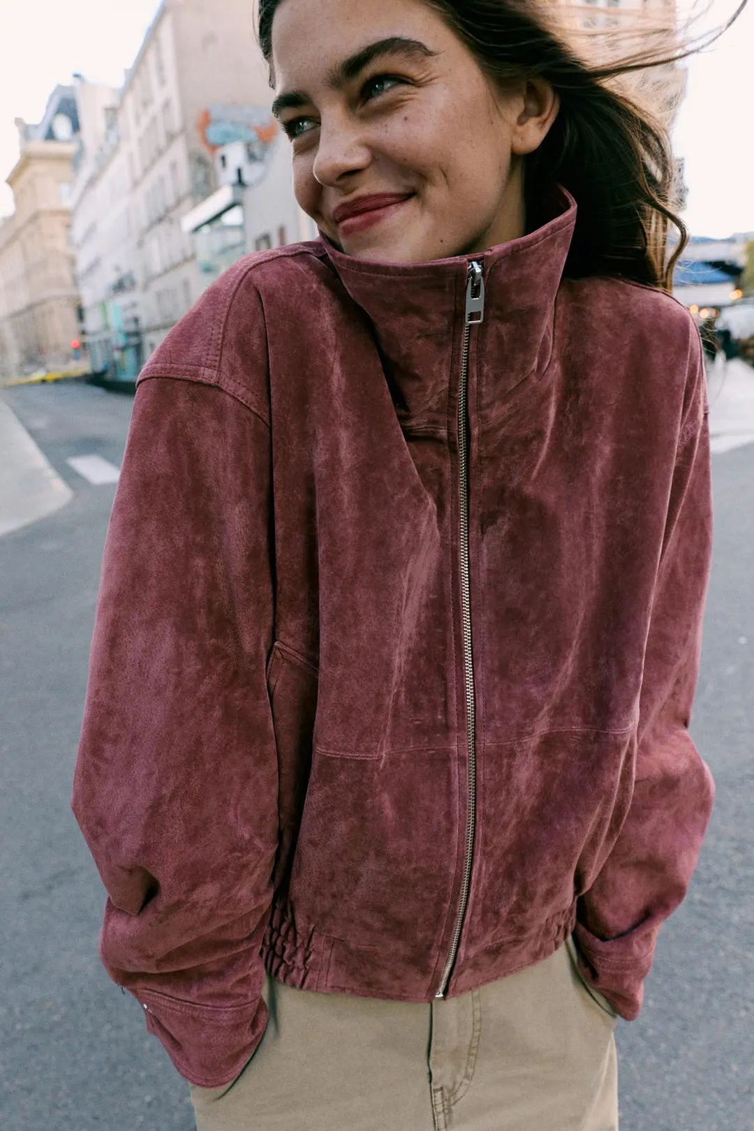 Бомбер из 100% кожи, Zara