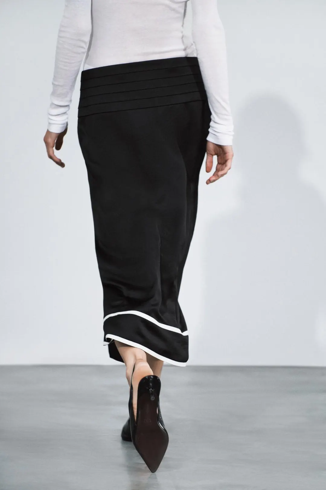 Юбка миди с поясом-лентой ZW Collection, Zara