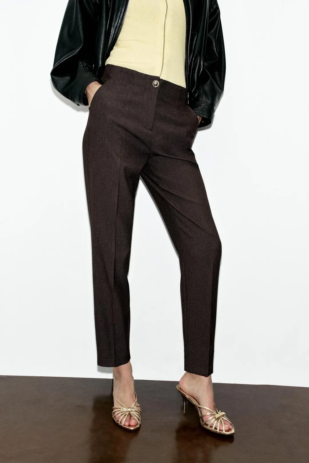 Укороченные брюки с высокой посадкой, Zara