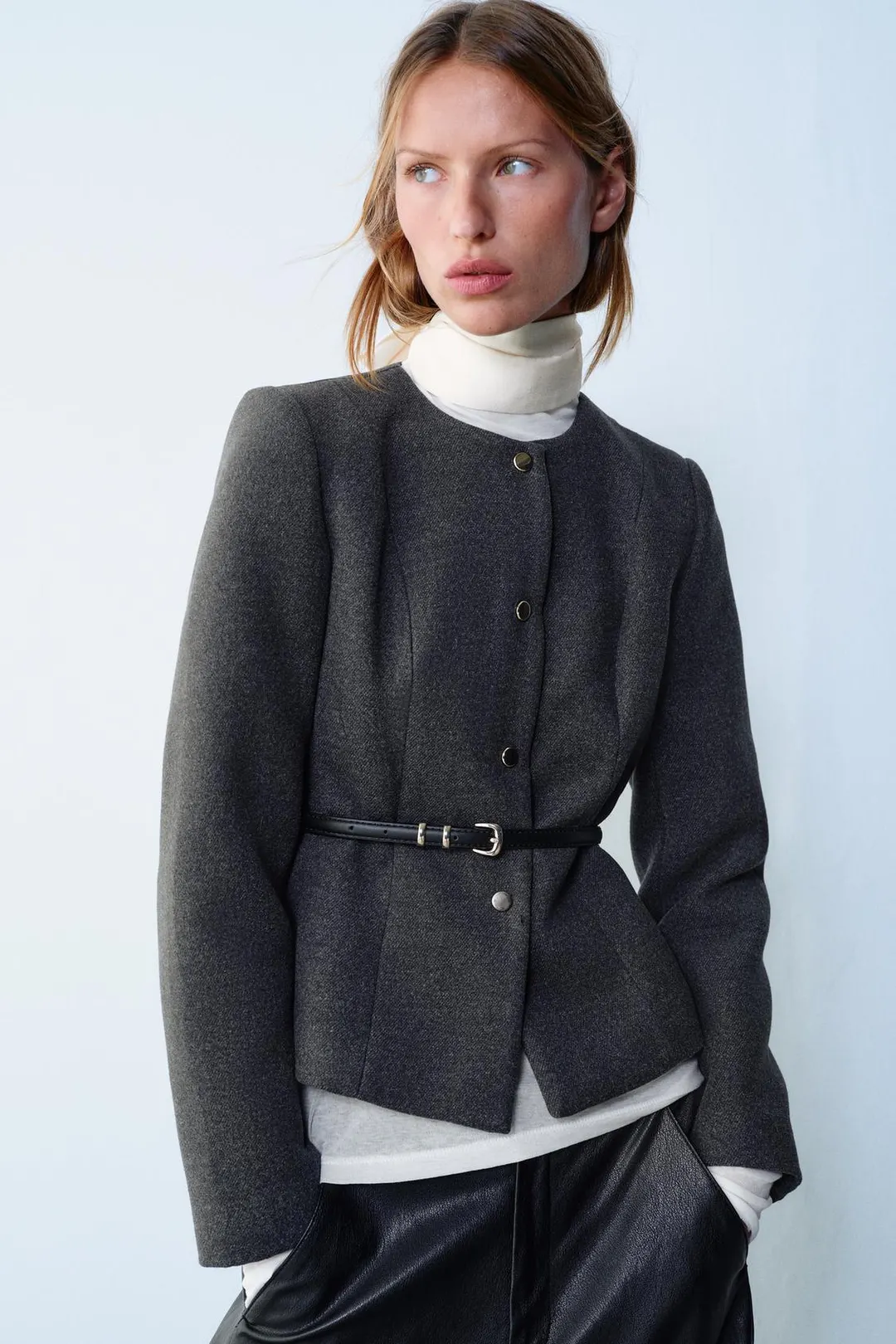 Мягкая куртка с поясом, Zara