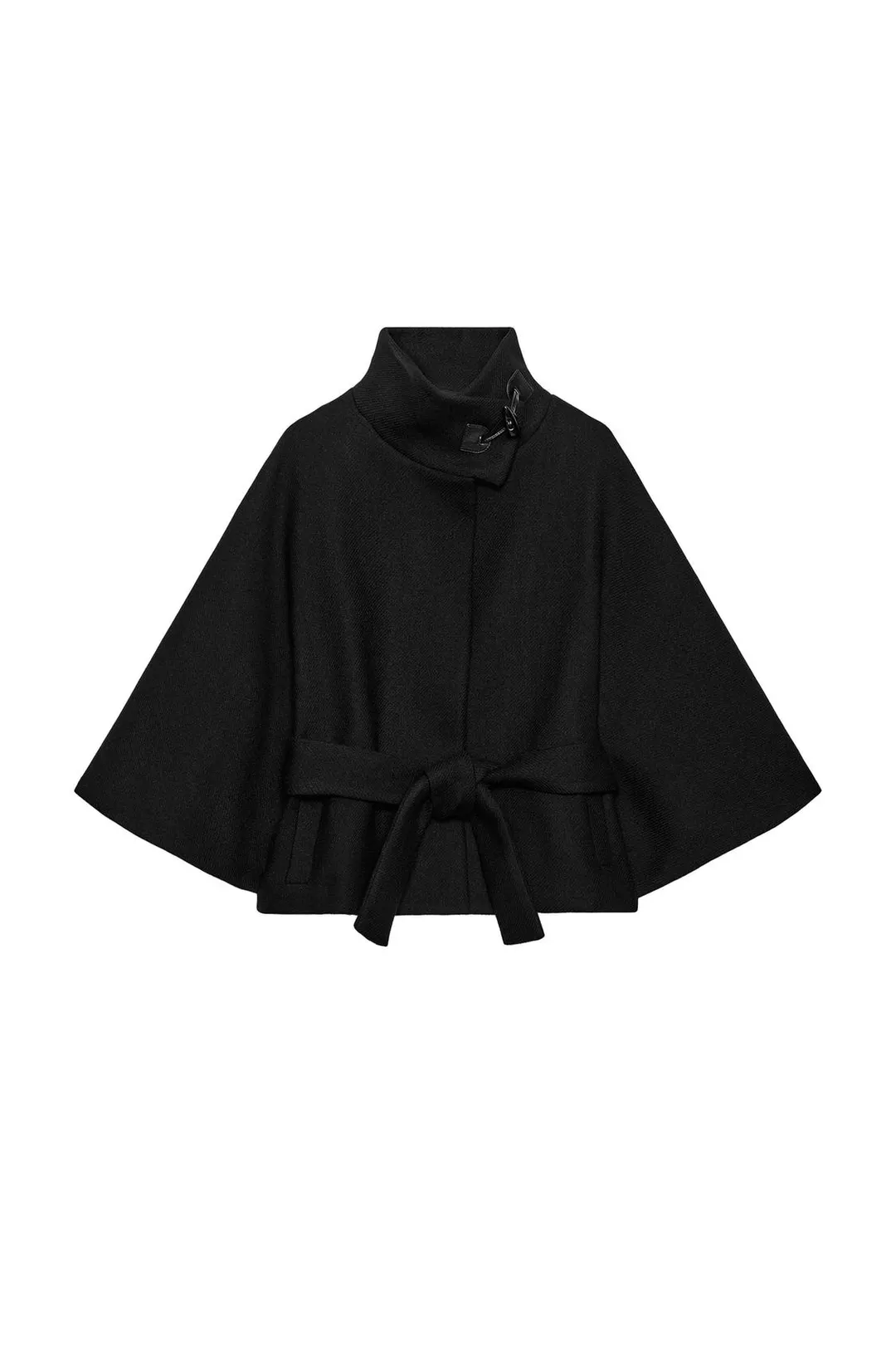 Пальто-кейп из смесовой шерсти с поясом, Zara