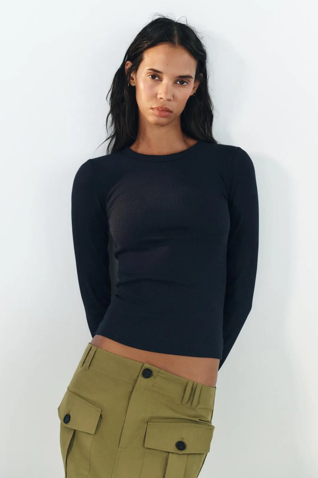 Футболка в рубчик с кнопками, Zara