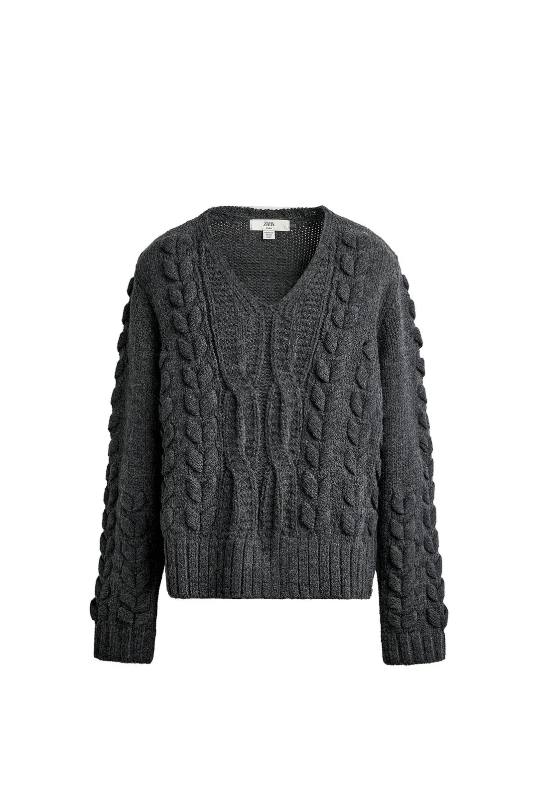 Укороченный джемпер фактурной вязки, Zara