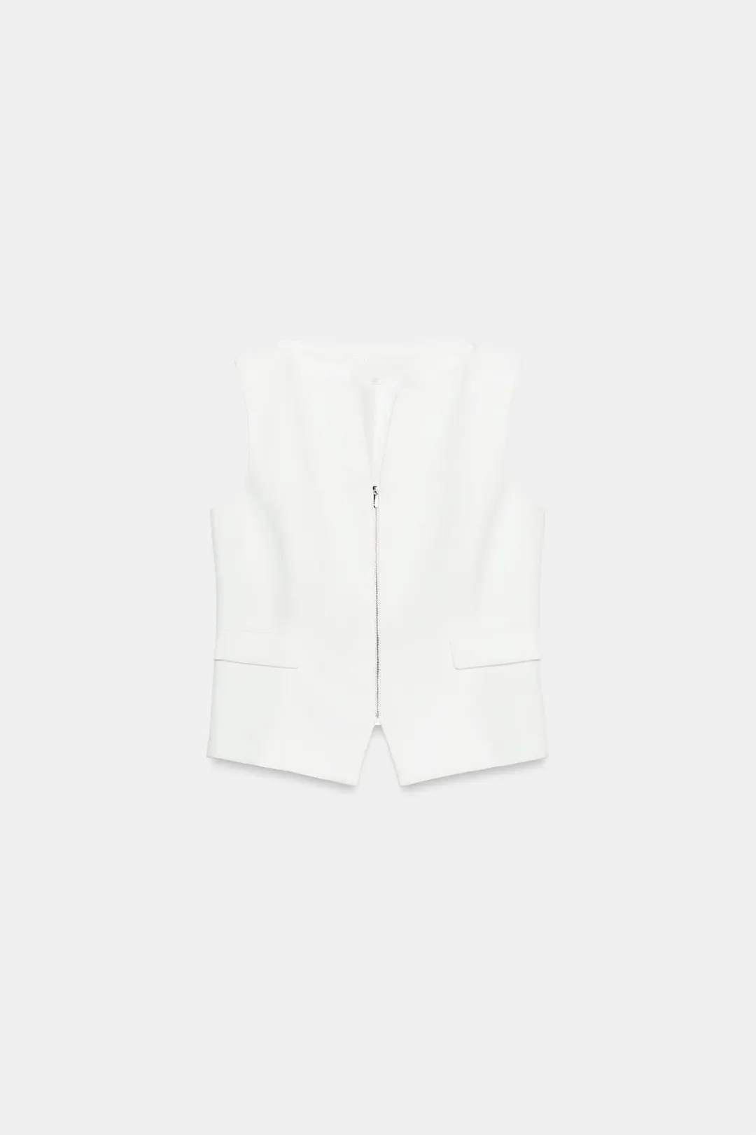 Жилет с вырезом лодочкой и молнией, Zara
