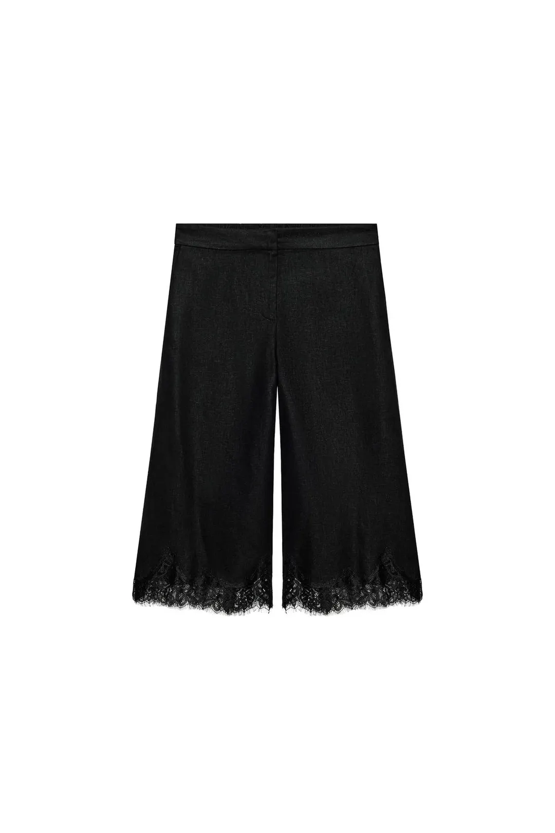 Удлиненные бермуды из смесового льна с кружевом, Zara