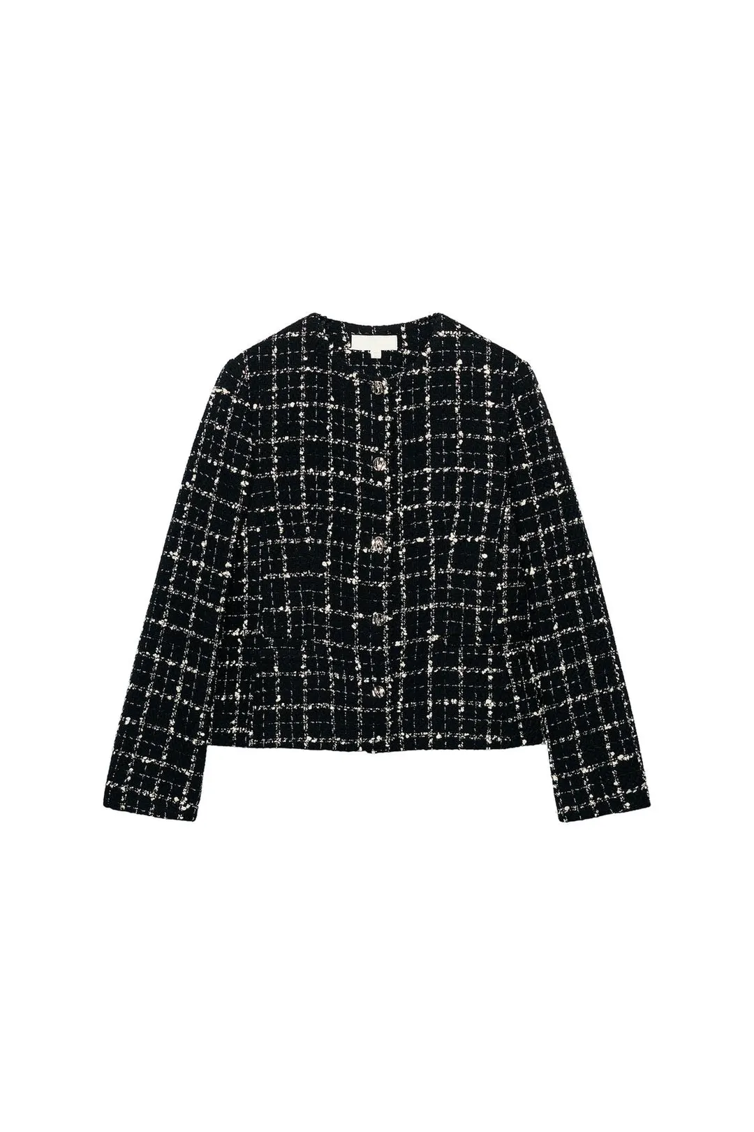 Фактурный блейзер с круглым вырезом, Zara