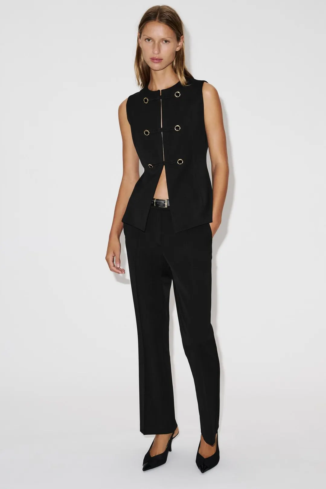 Жилет с застежкой на узел, Zara