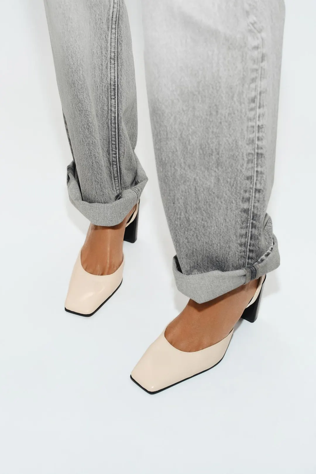 Туфли с открытой пяткой на широком каблуке, Zara