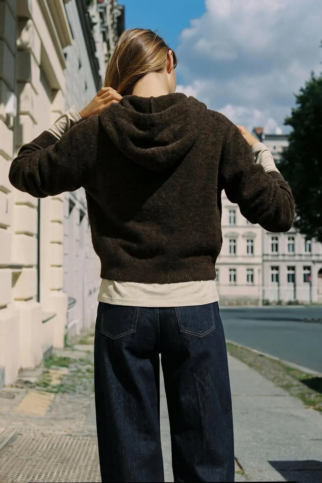 Кардиган с капюшоном и бантом, Zara