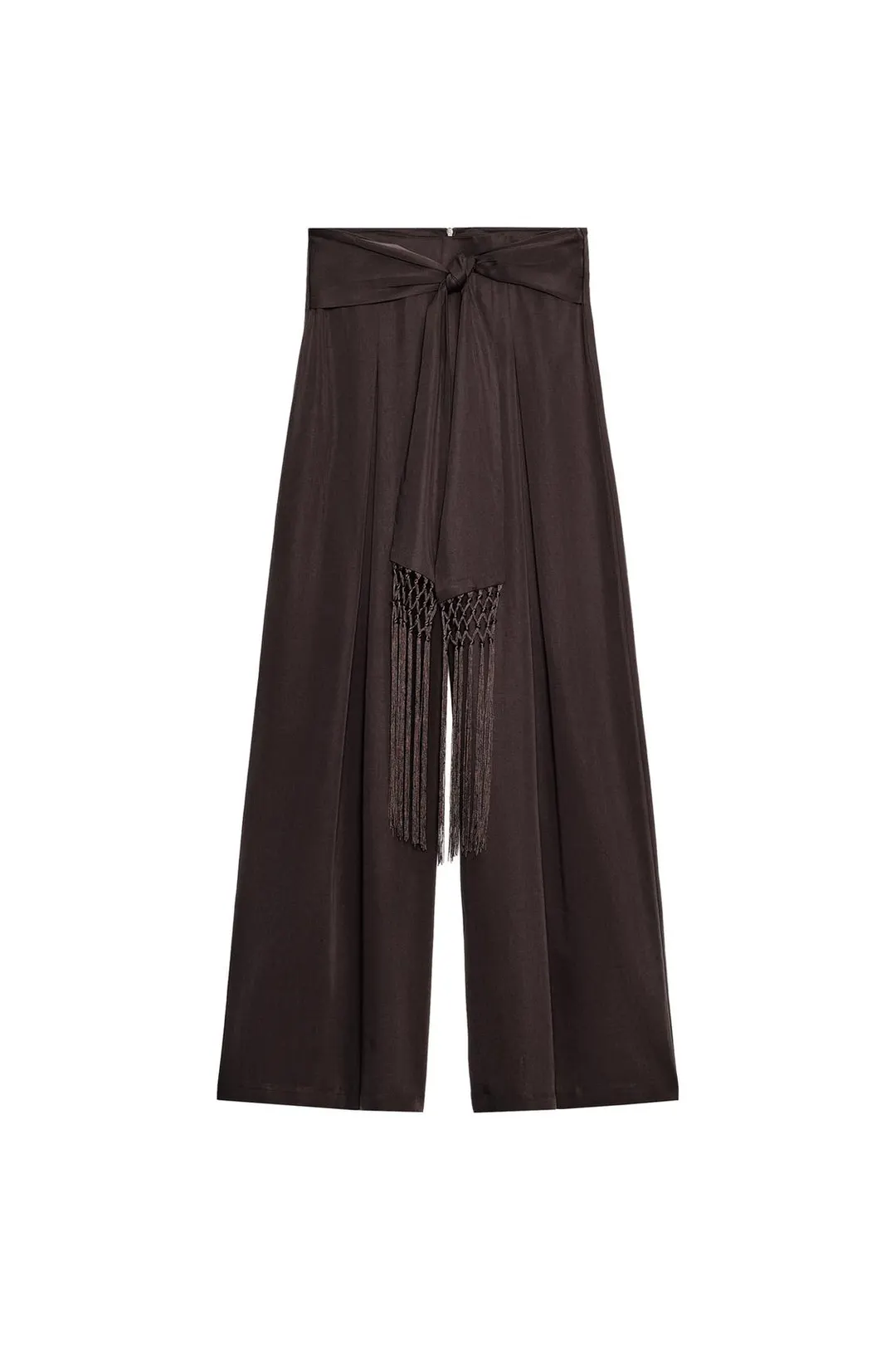 Брюки с поясом с бахромой, Zara
