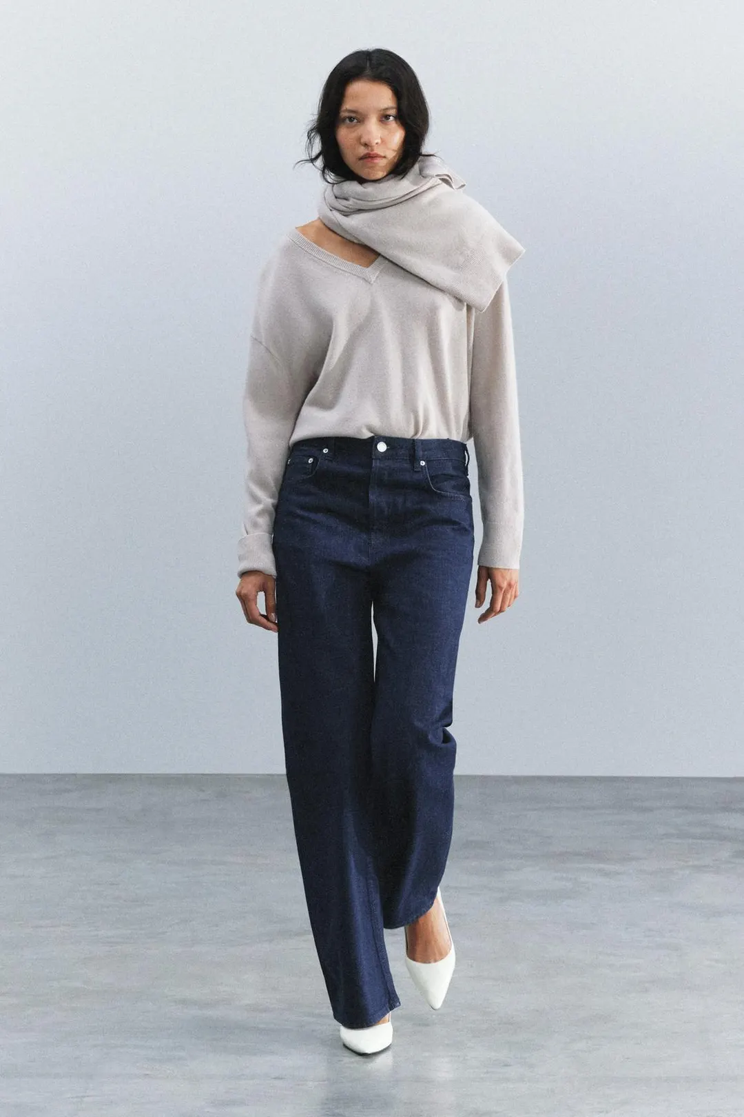 Джинсы прямого кроя ZW Collection с высокой посадкой, Zara