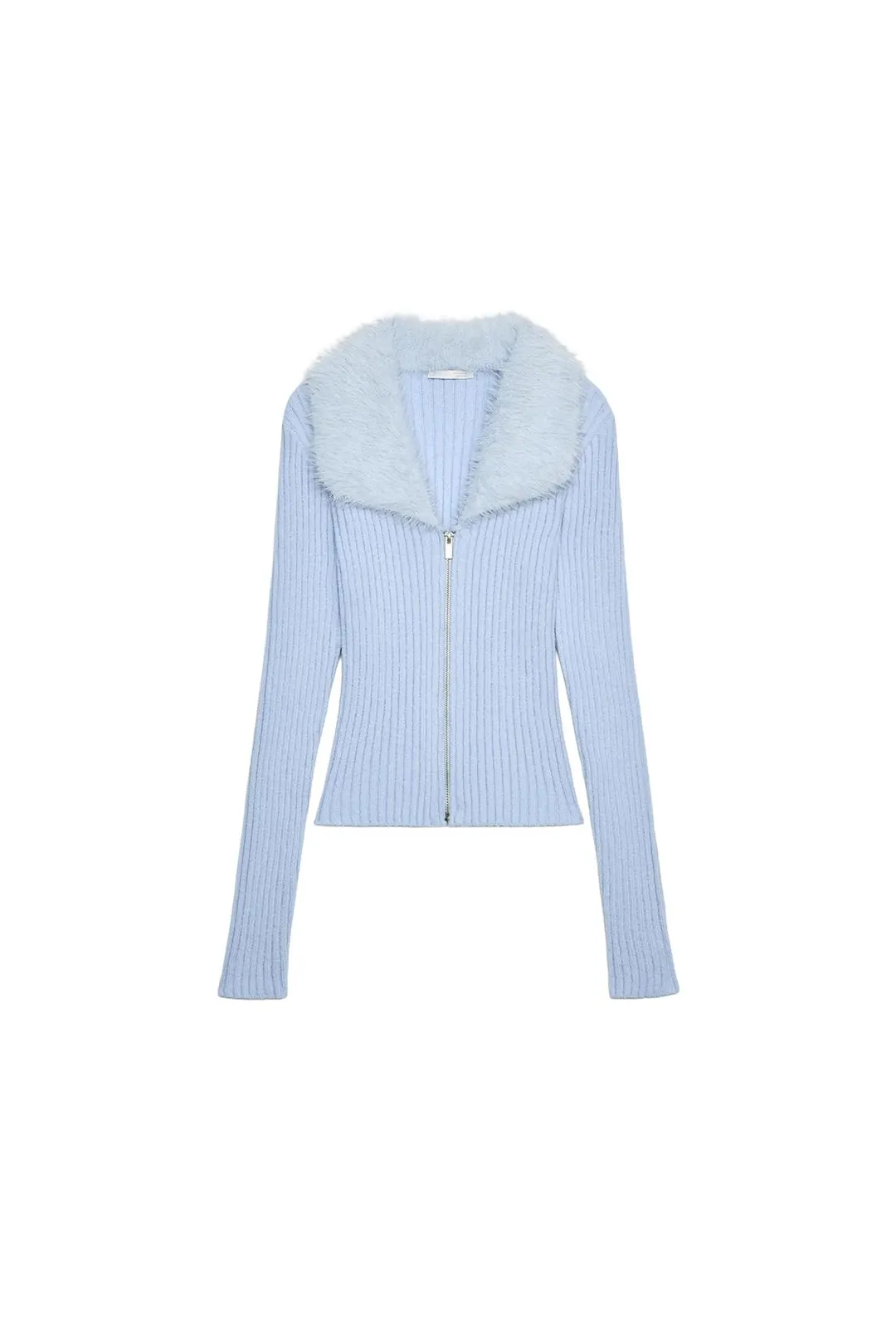 Топ с воротником из искусственного меха, Zara